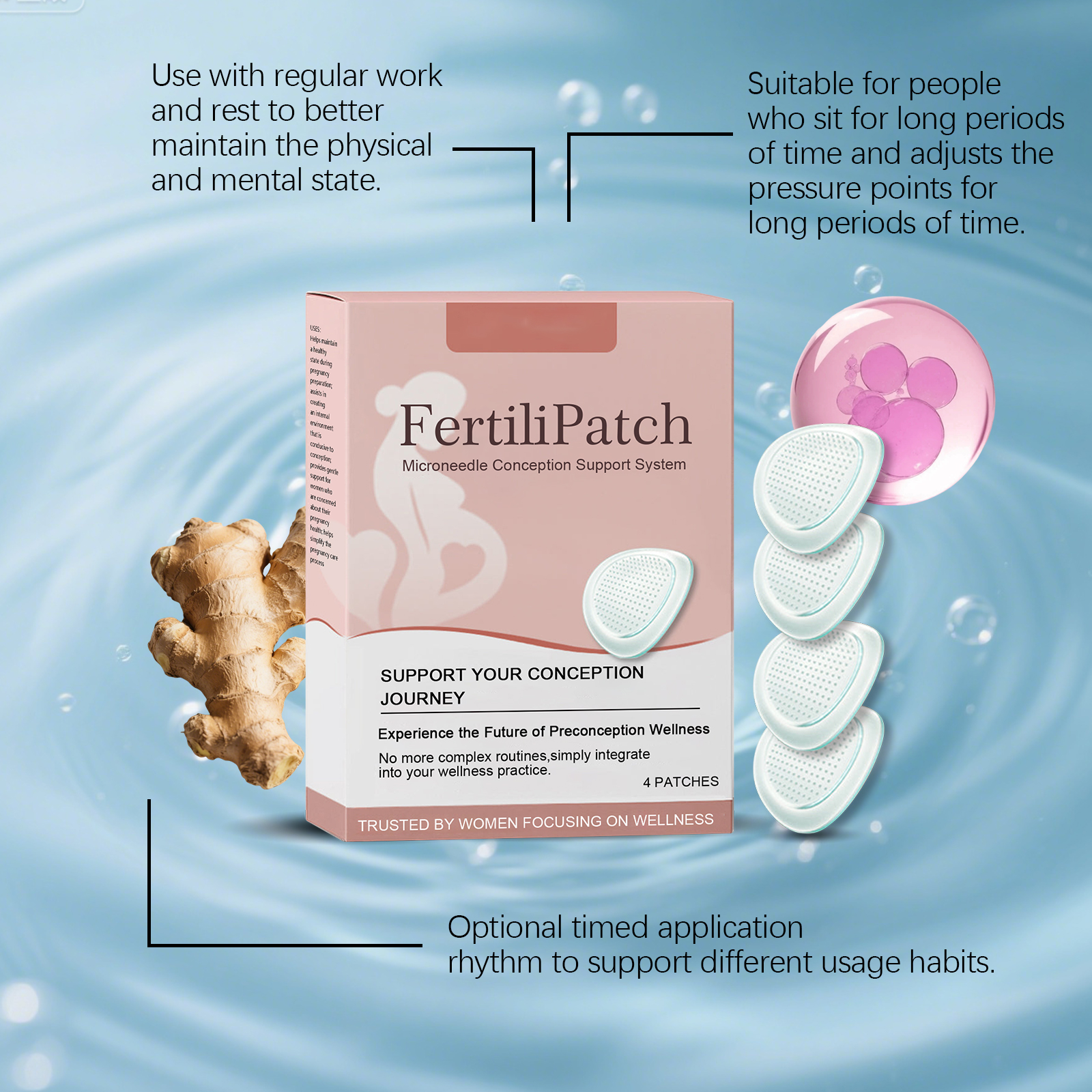 Women Body Care Patch Gentle Nurture Female Skin Light Comfort Portable Daily Care Sticker