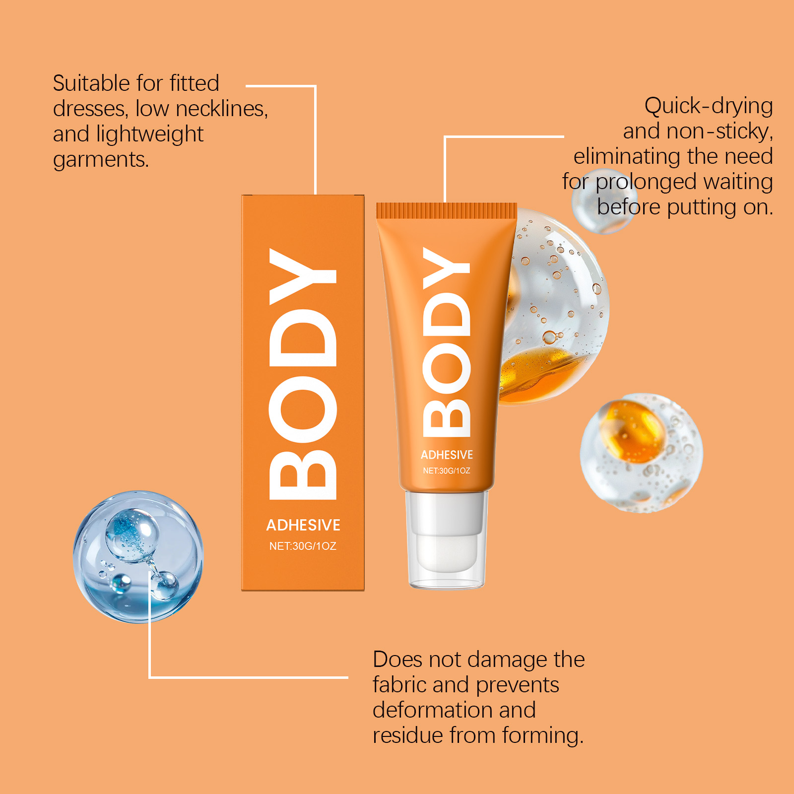Anti Exposure Glue Breathable Skinfriendly Non-slip Firm Undroppable Light Fitting Garment Daily Outfit Safe Adhesive
