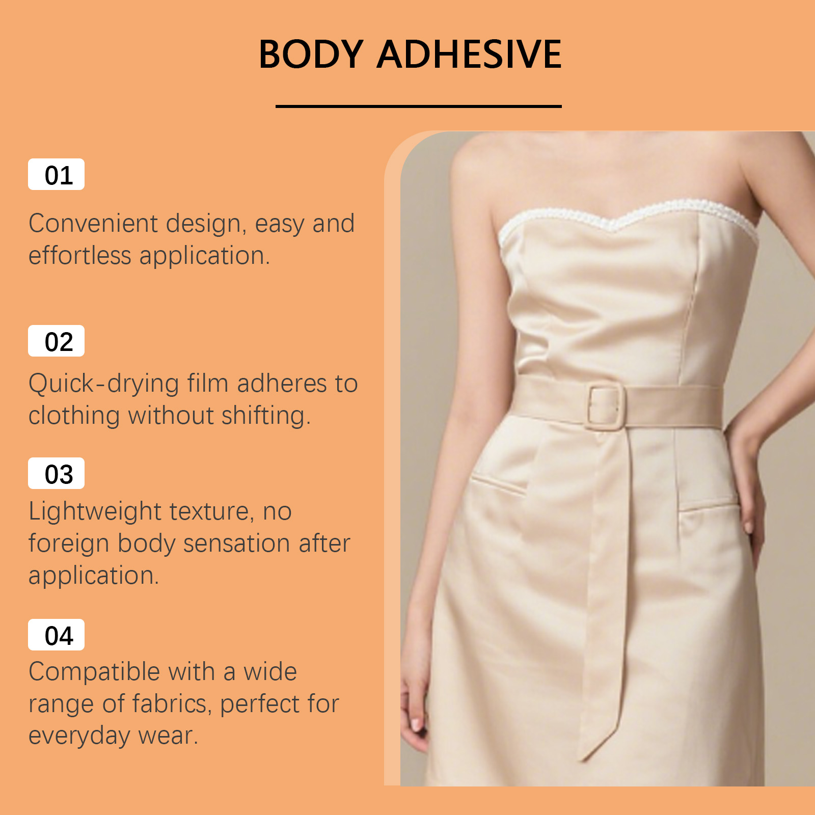 Anti Exposure Glue Breathable Skinfriendly Non-slip Firm Undroppable Light Fitting Garment Daily Outfit Safe Adhesive
