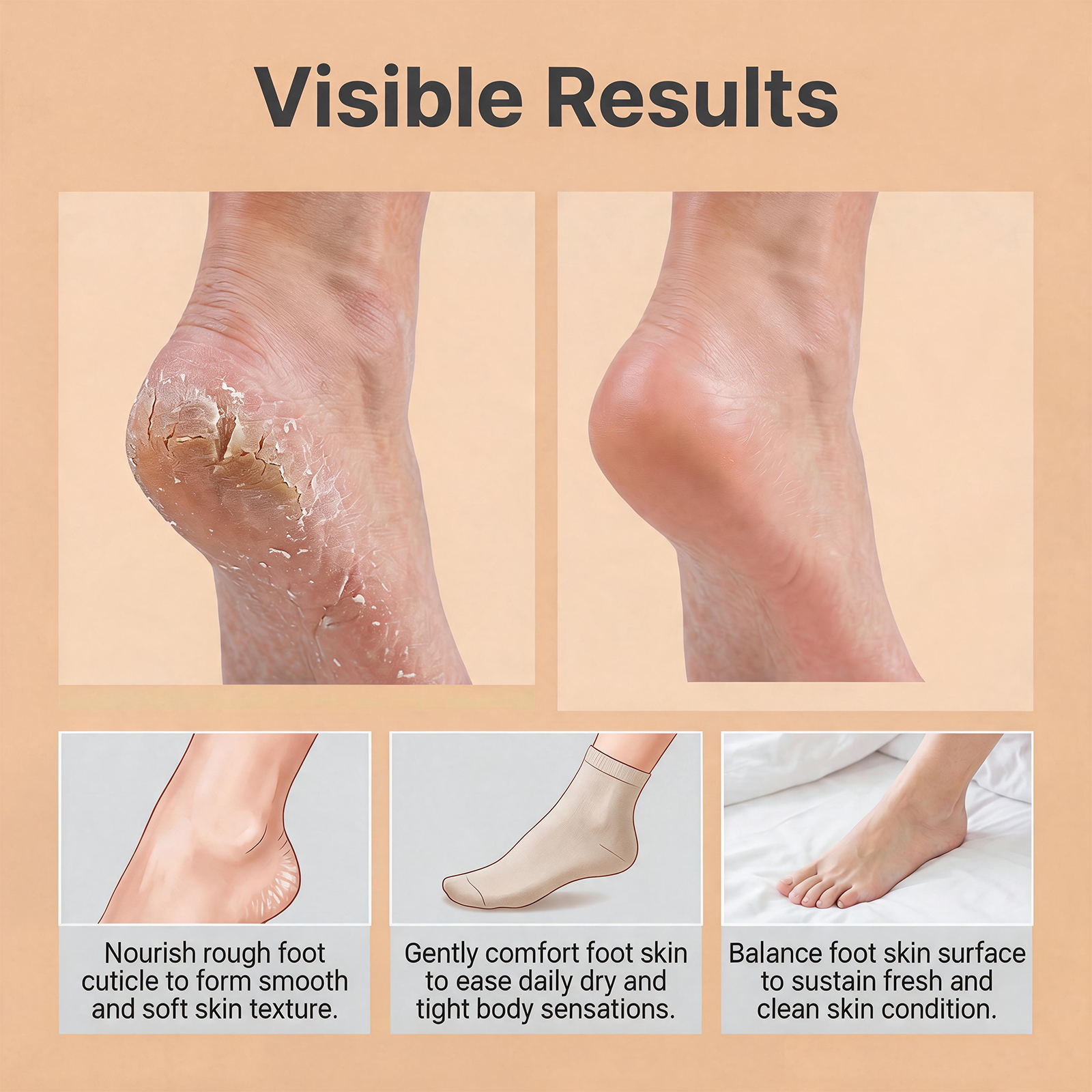 Foot Moisturizing Care Cream Nourishes Heel Skin Improves Roughness Softens Dry Foot Skin