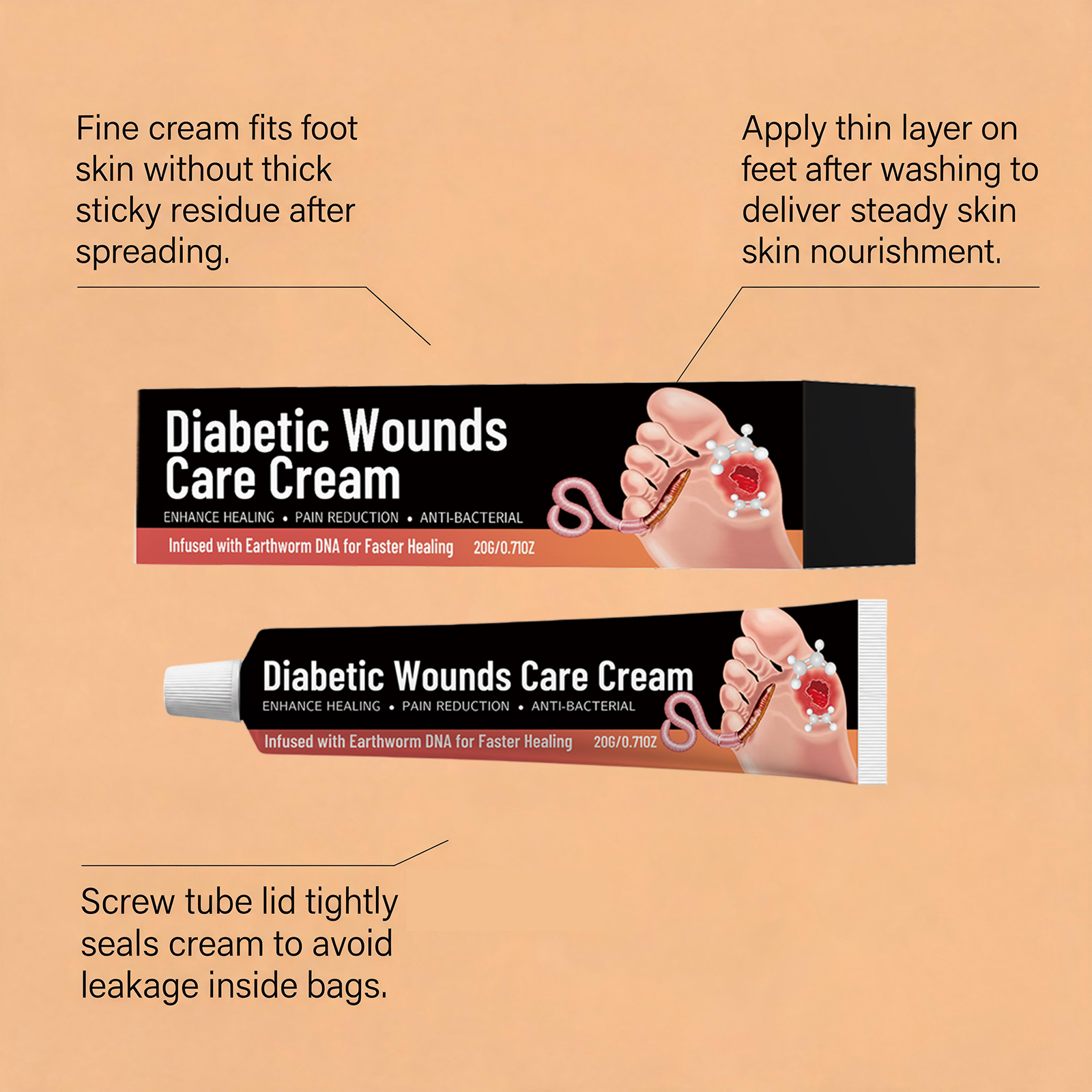 Foot Moisturizing Care Cream Nourishes Heel Skin Improves Roughness Softens Dry Foot Skin