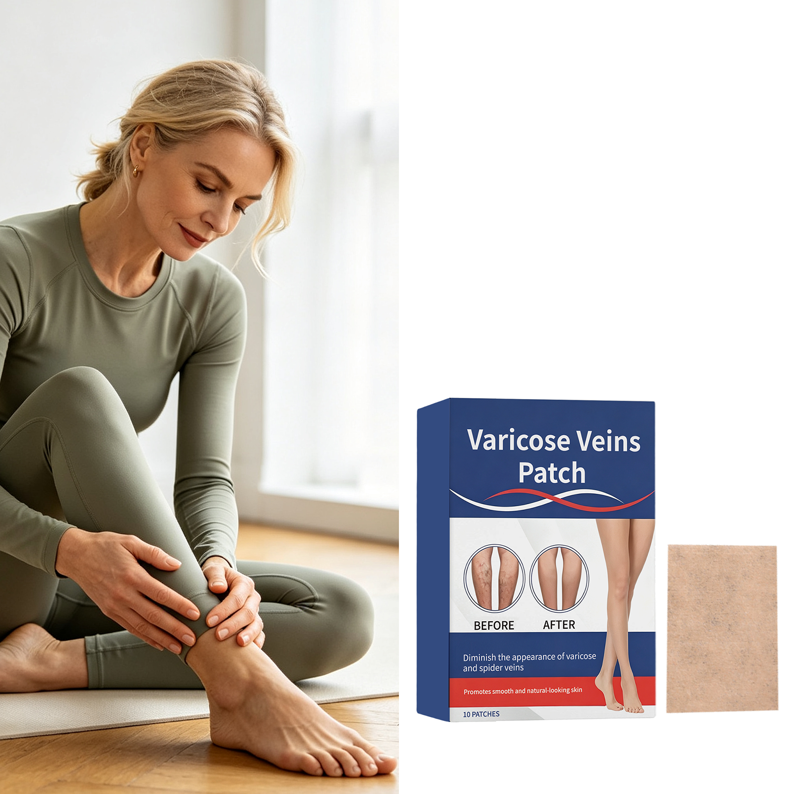 Leg Care Patch Mild Formula Gentle Care Fit Skin Moisture Breathable Daily Portable Leg Treatment