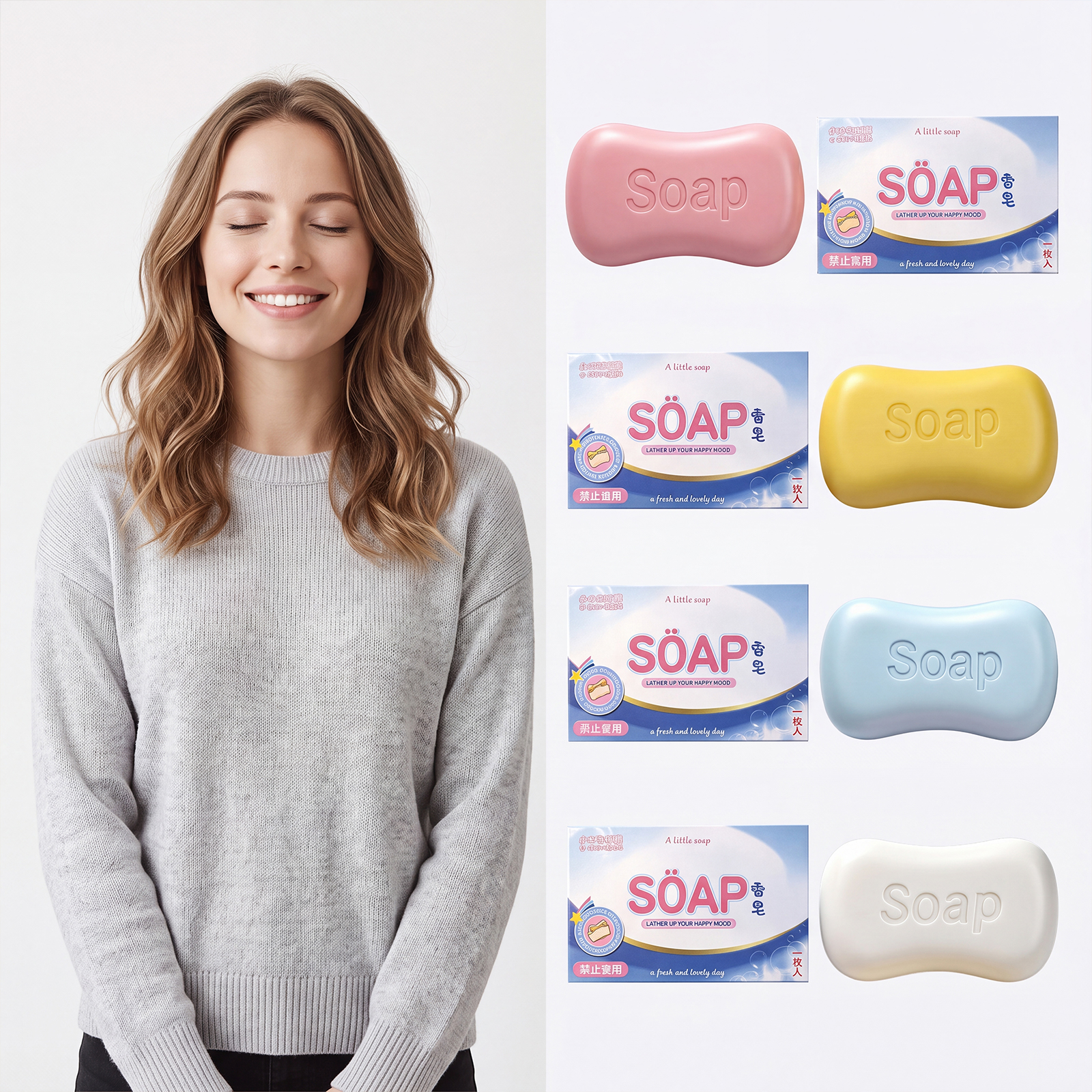 (Pink) Soap Squeeze Toy Desktop Fun Ornament Daily Leisure Squeeze Gadget Comfortable Hand Feeling Creative Squishy Toy