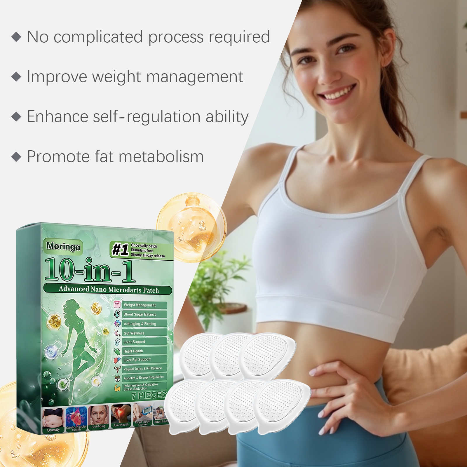 Moringa Body Patch Breathable Skin Friendly Material Light Soft Gentle Daily Care Protect Body Skin