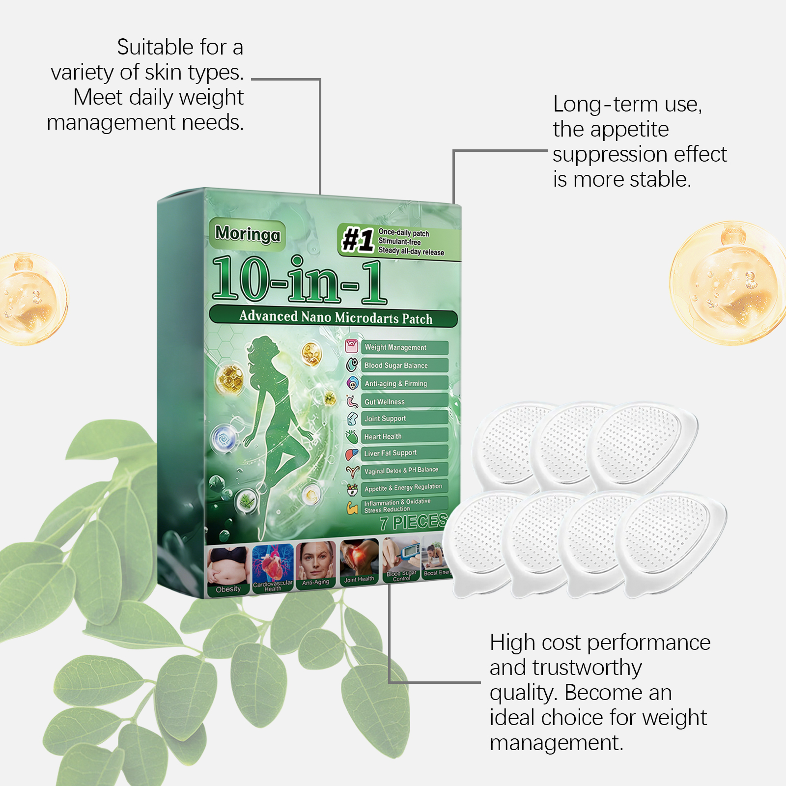Moringa Body Patch Breathable Skin Friendly Material Light Soft Gentle Daily Care Protect Body Skin