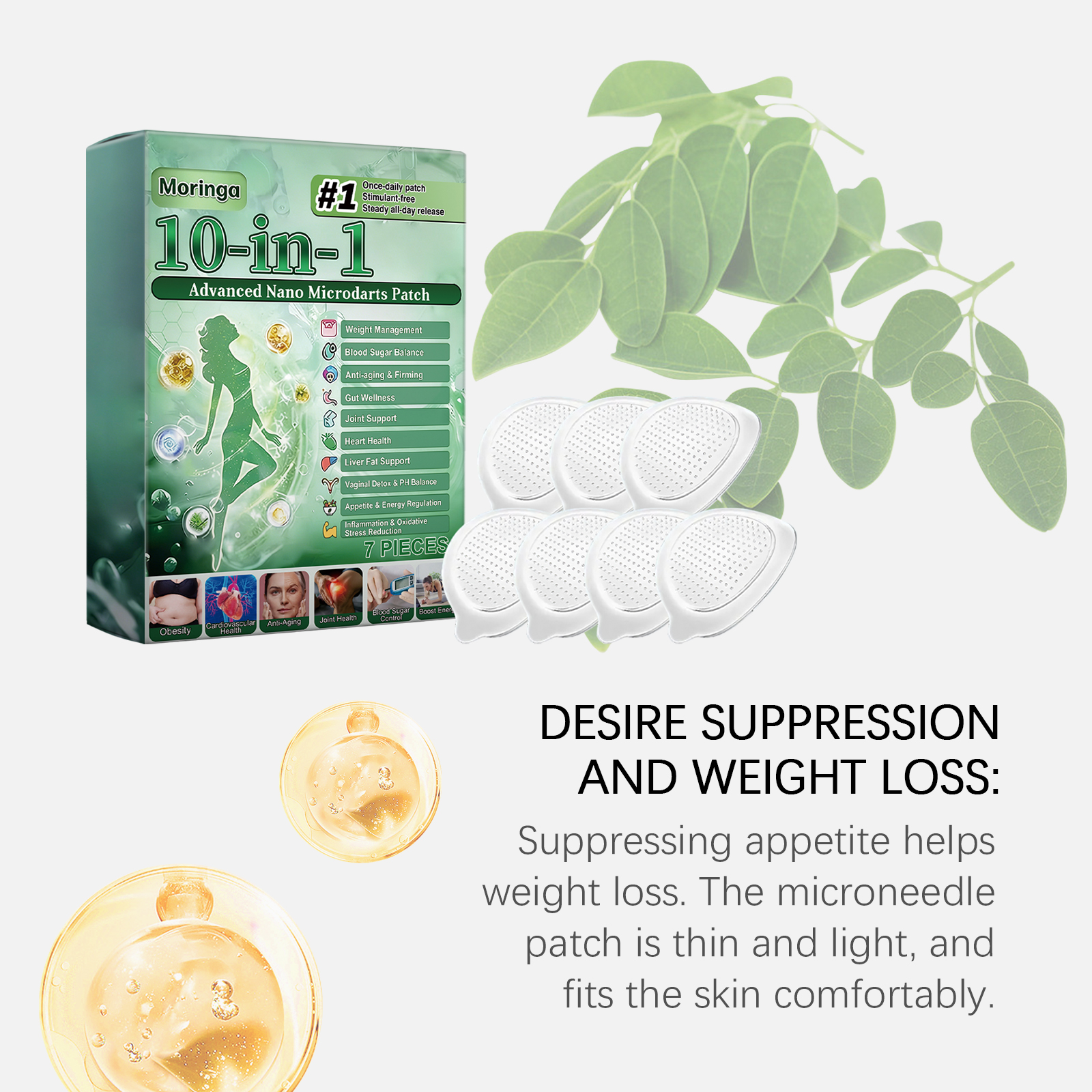 Moringa Body Patch Breathable Skin Friendly Material Light Soft Gentle Daily Care Protect Body Skin