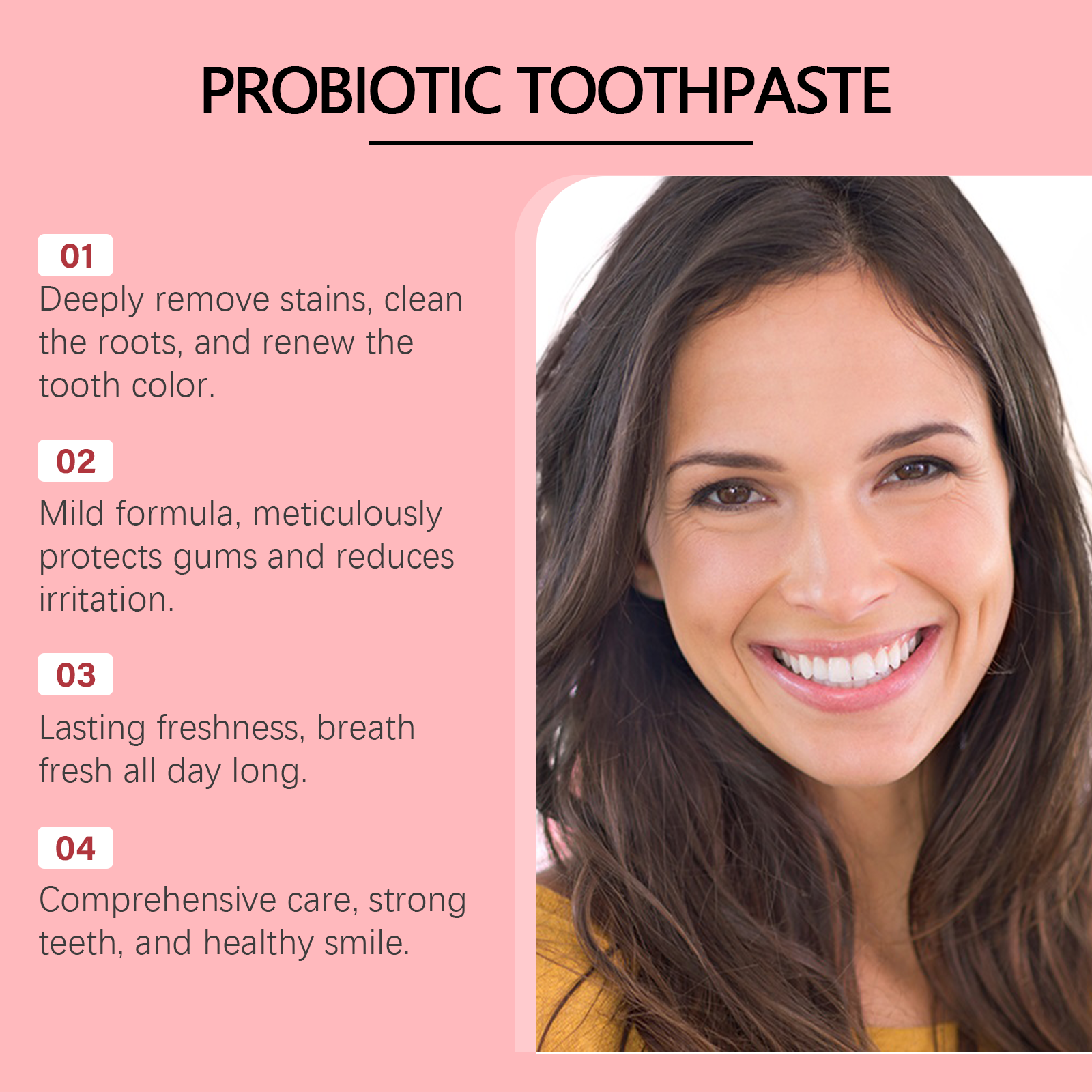 Probiotic Toothpaste Gentle Cleansing Protects Teeth Reduces Stains Long Lasting Oral Care