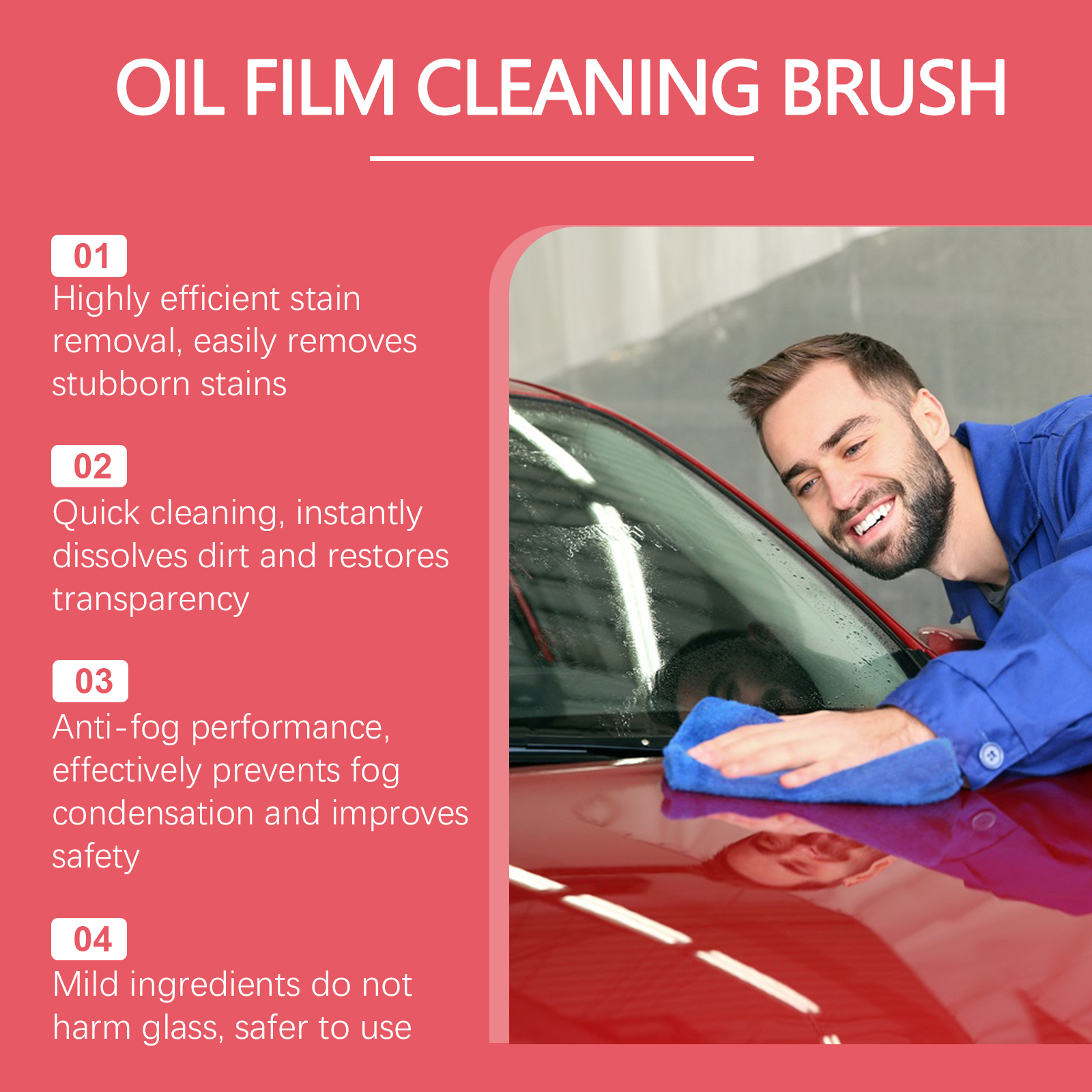 Car Windshield Cleaner Windshield Renovation Decontamination Cleaning Oil Film Remover For Auto Windshield