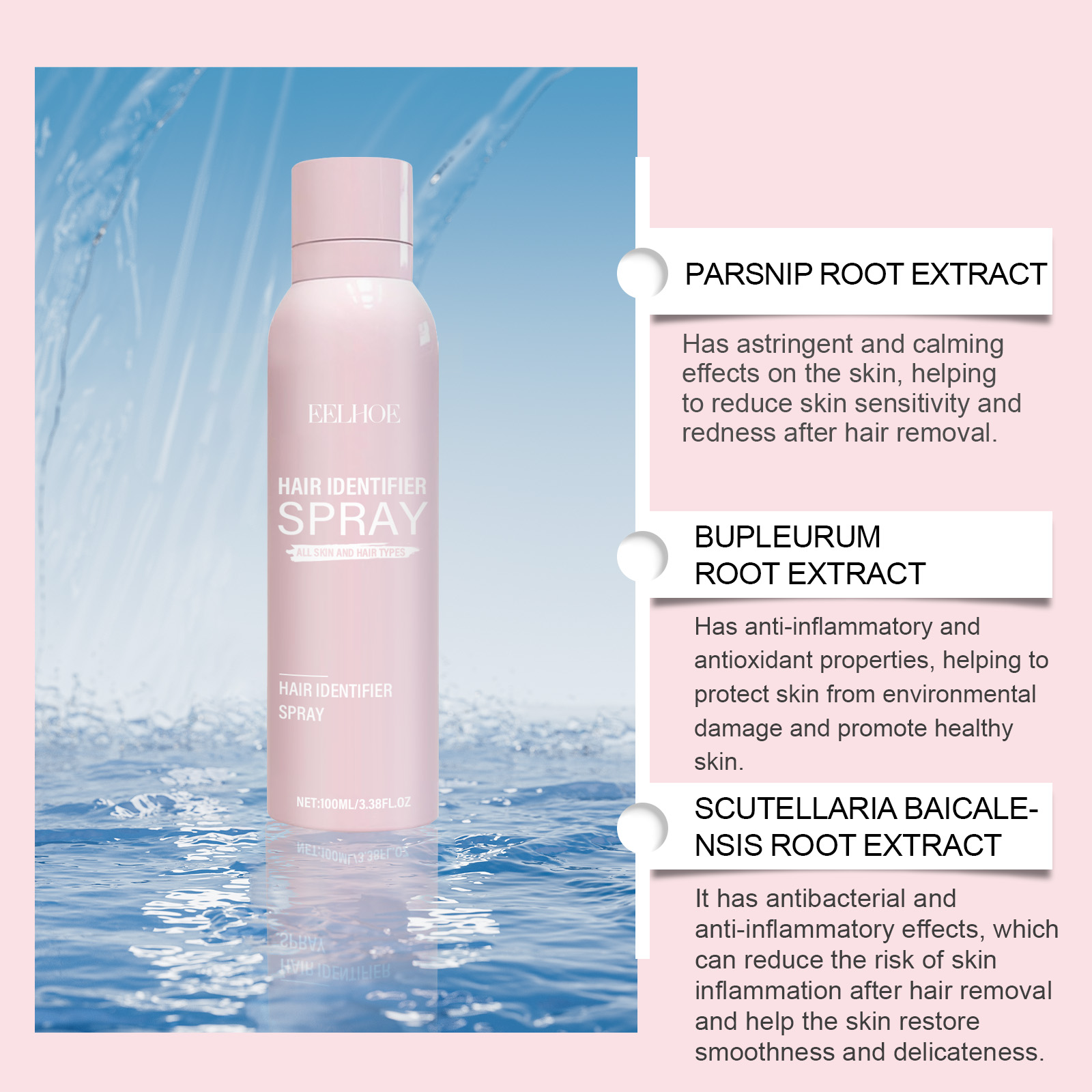 Spray Hair Identification For Face Shaving Skin Dermaplaning Tool Women Clean Pink
