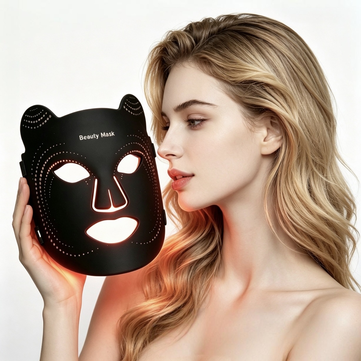 Silicone LED Beauty Mask Red Blue Infrared Light Photon Facial Mask Light Infrared Therapy Mask At-Home Skin Care Repair Skin Device