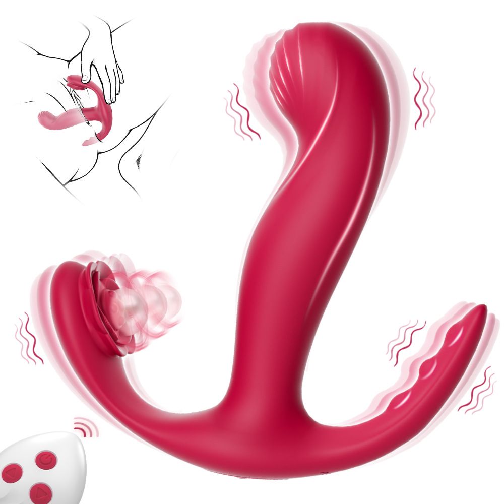 Adult Sex Toy Vibrators for Women Three-Point Stimulation Wearable Vibrating Wand Rose  Remote Control Adult Products Clitoral Stimulators