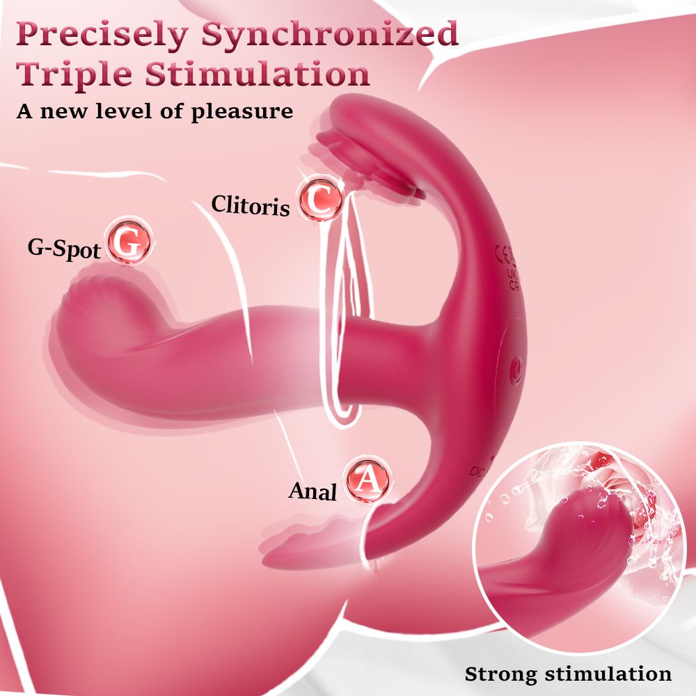 Adult Sex Toy Vibrators for Women Three-Point Stimulation Wearable Vibrating Wand Rose  Remote Control Adult Products Clitoral Stimulators