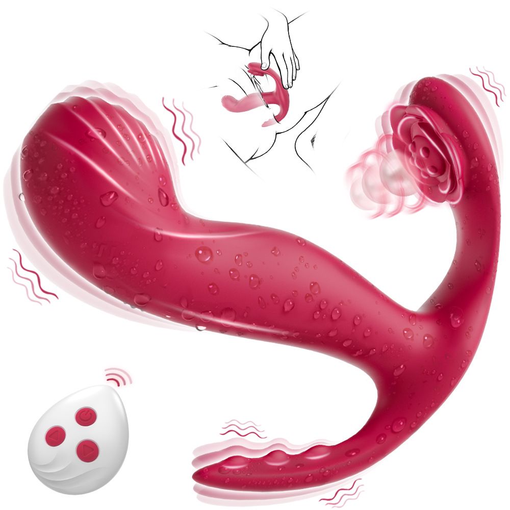 Adult Sex Toy Vibrators for Women Three-Point Stimulation Wearable Vibrating Wand Rose  Remote Control Adult Products Clitoral Stimulators