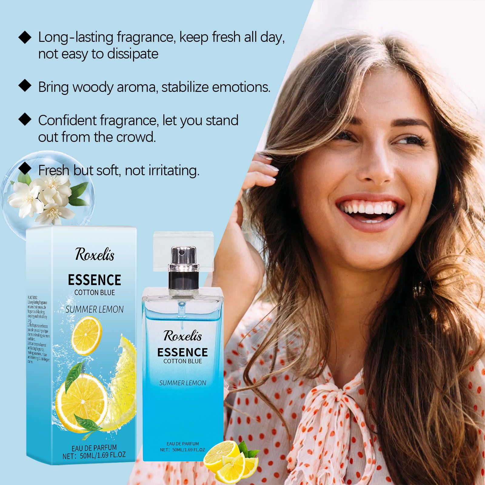 Summer Lemon Perfume Fresh Long Lasting Floral Scent For Women Daily Wear