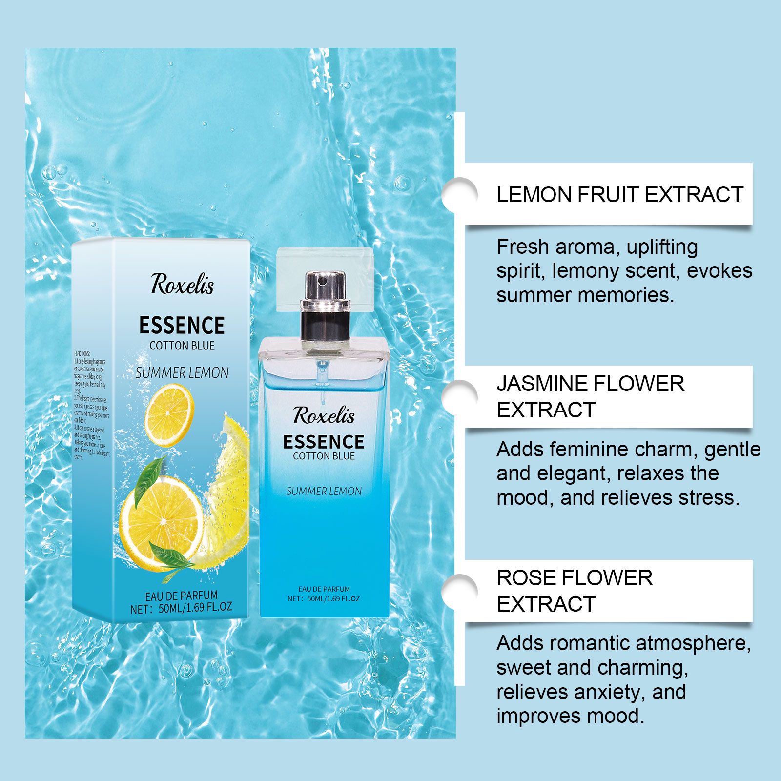 Summer Lemon Perfume Fresh Long Lasting Floral Scent For Women Daily Wear