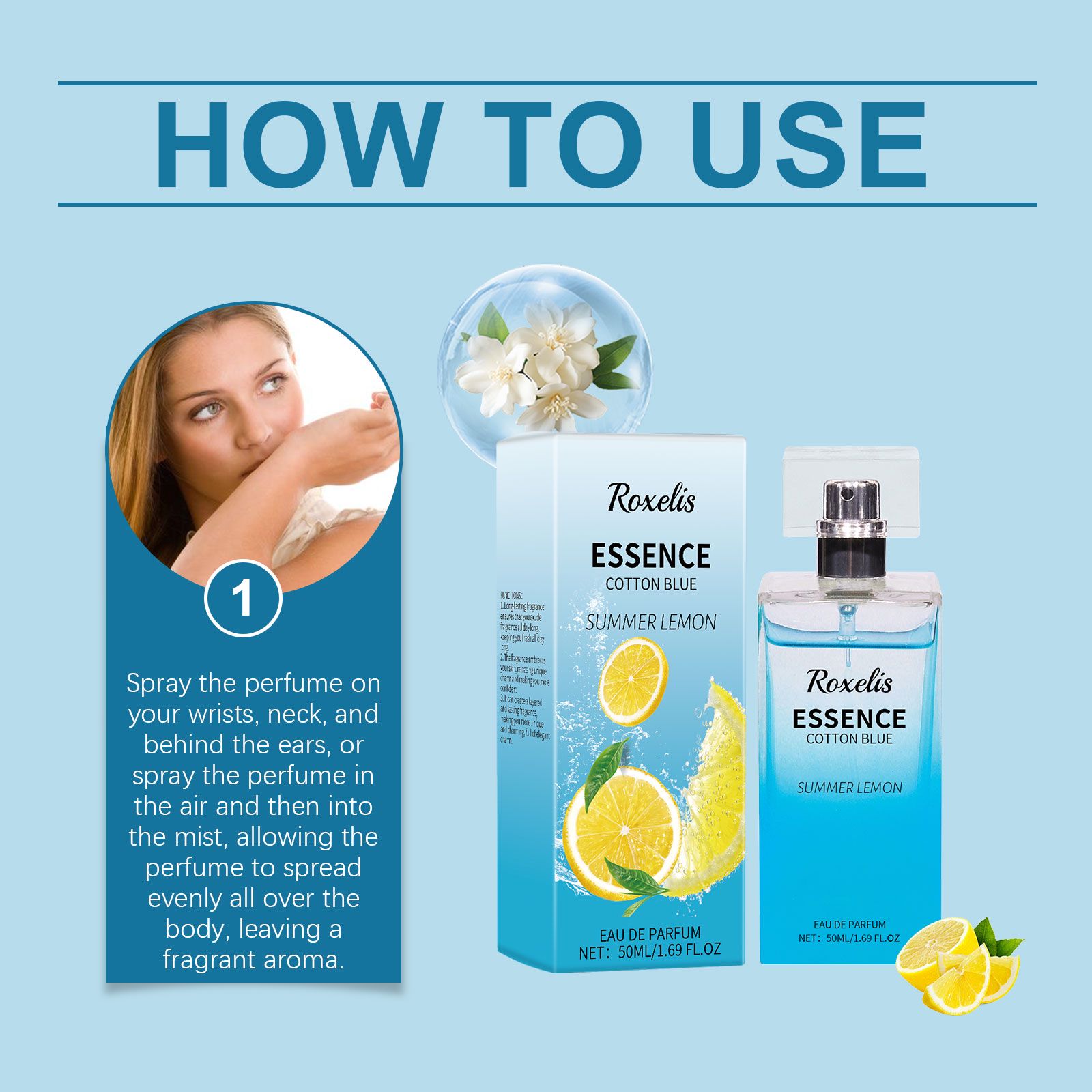 Summer Lemon Perfume Fresh Long Lasting Floral Scent For Women Daily Wear