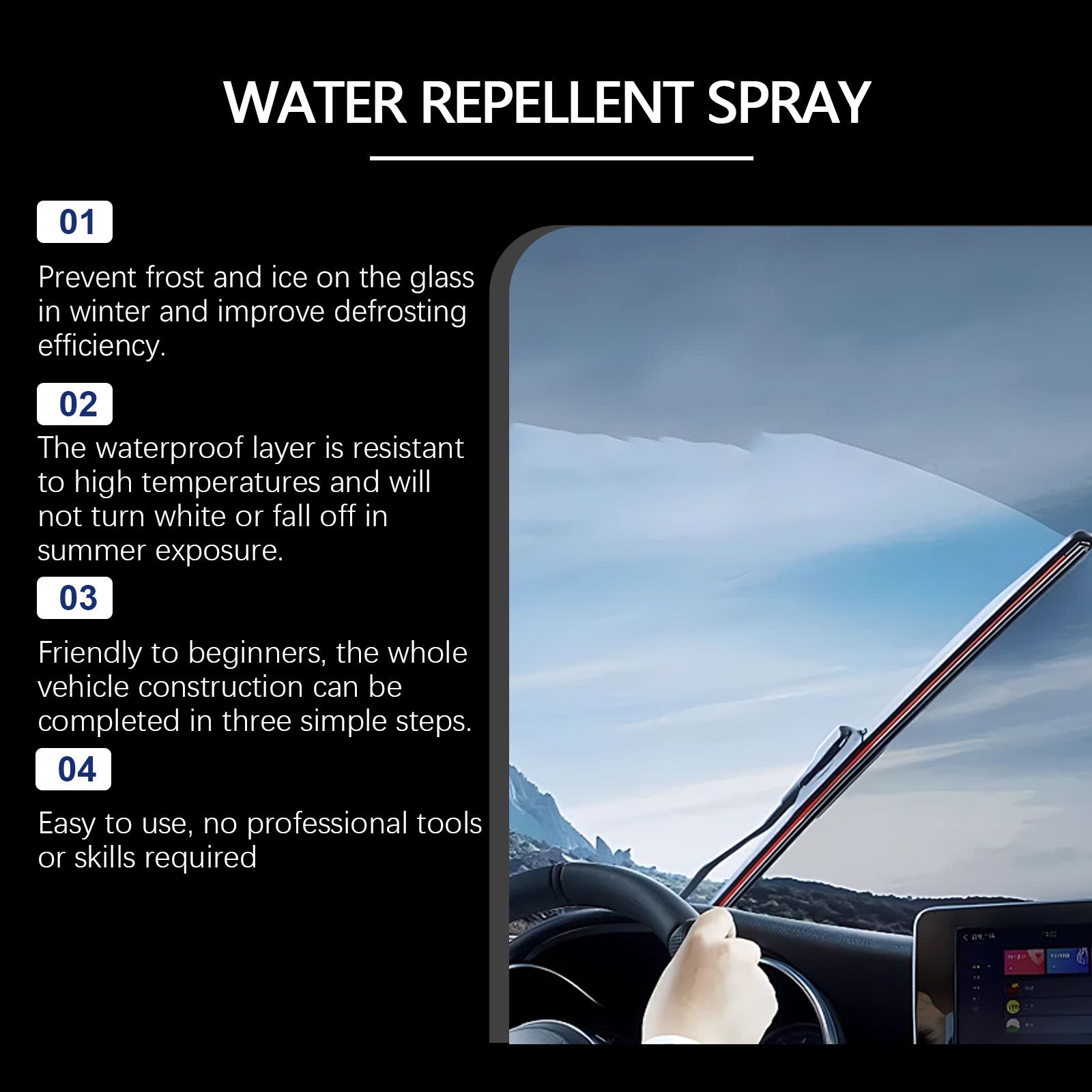 Car Waterproof Spray Water Repellent For Windshield Mirror And Glass Protection