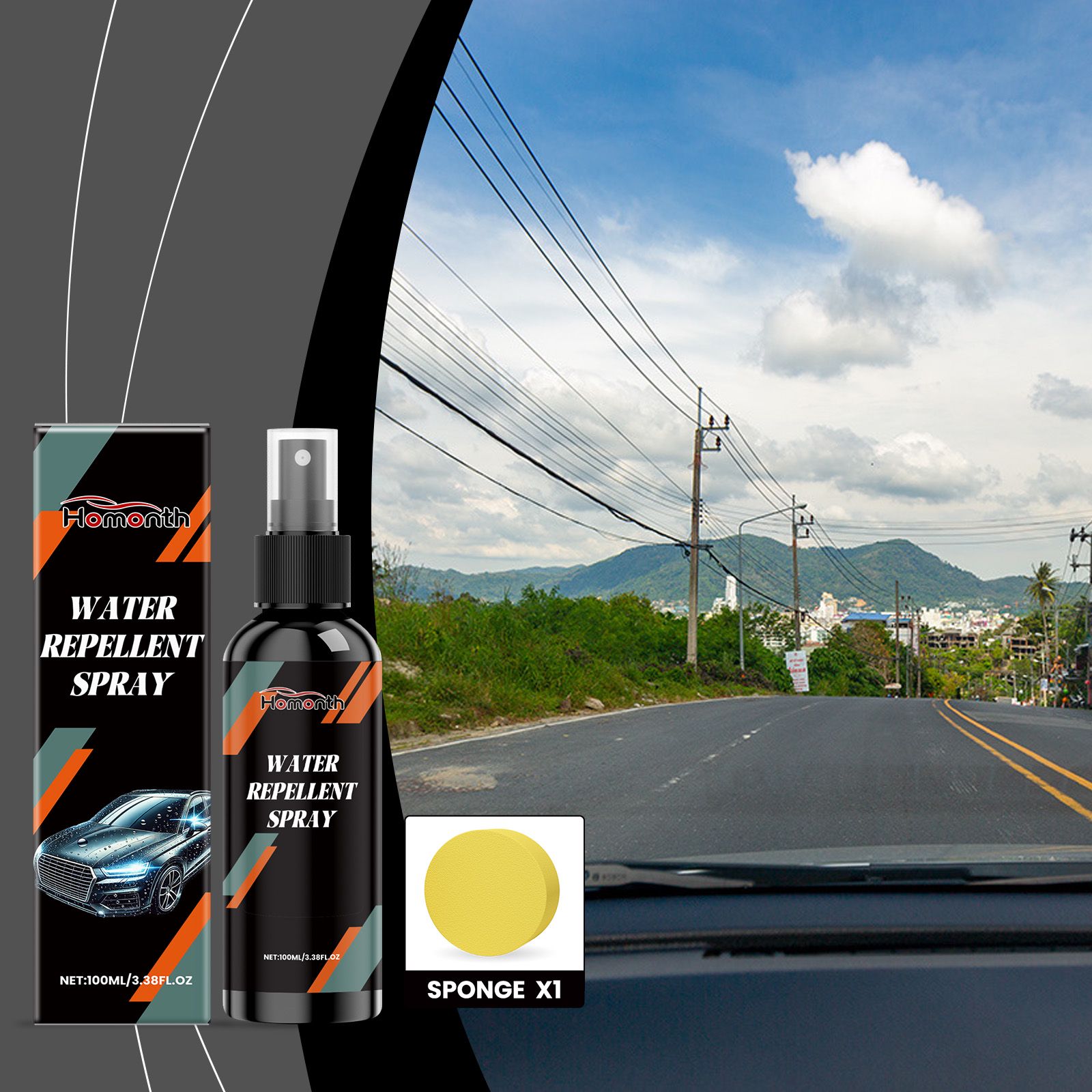Car Waterproof Spray Water Repellent For Windshield Mirror And Glass Protection