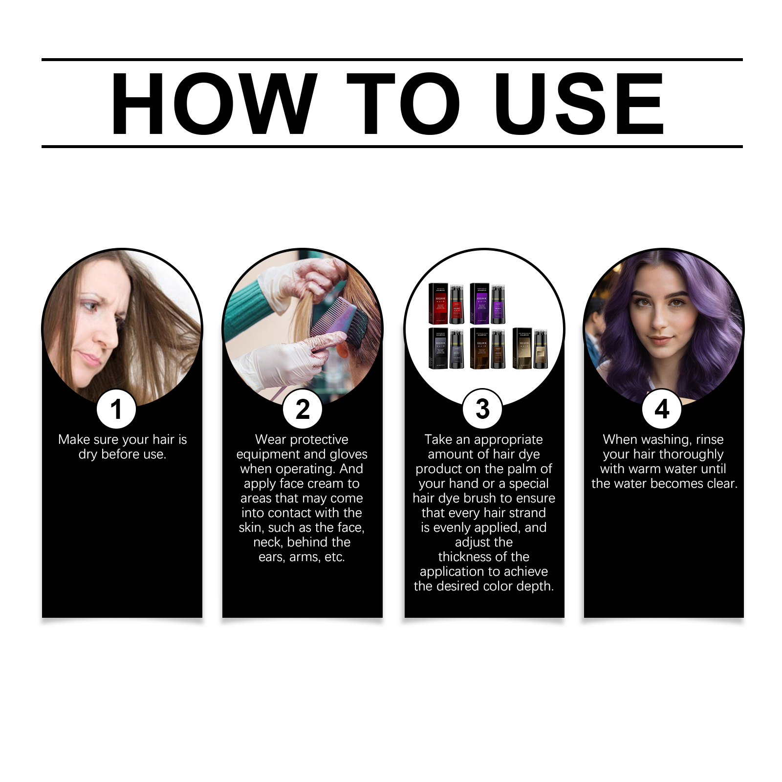 Red Hair Dyeing Shampoo Natural Non-irritating Nourish Scalp Easy Coloring Lasting Effect Smoothing Hair Dyeing