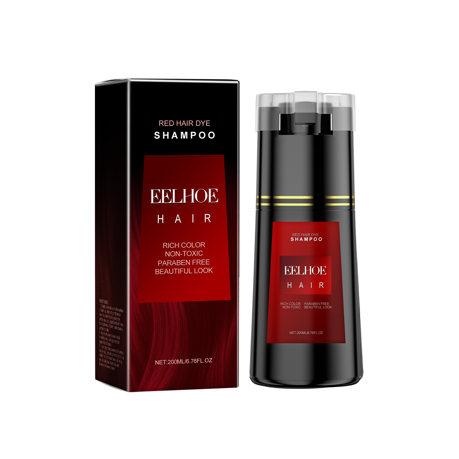 Red Hair Dyeing Shampoo Natural Non-irritating Nourish Scalp Easy Coloring Lasting Effect Smoothing Hair Dyeing