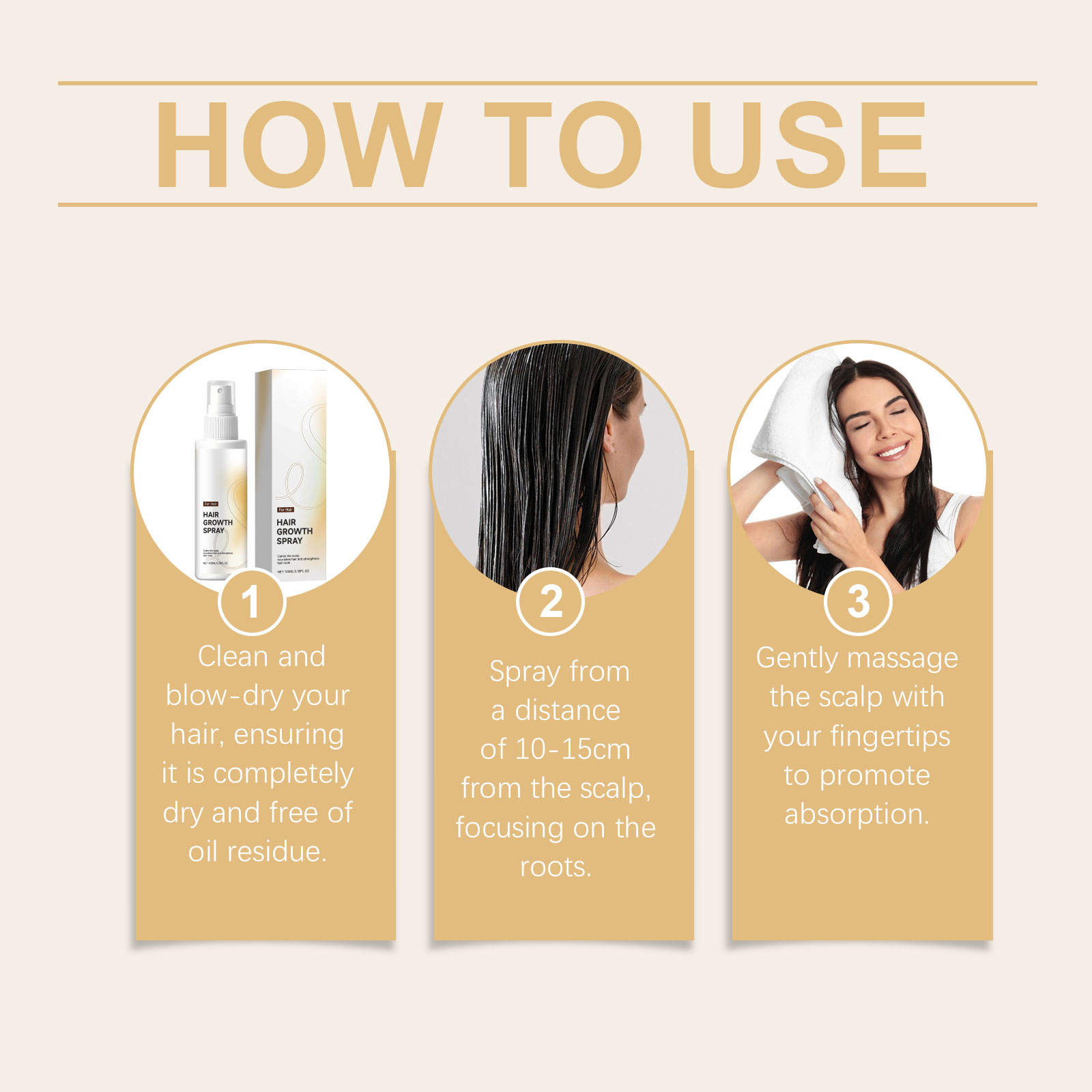 Hair Care Spray 100ml Nourish Scalp Strengthen Hair Roots Repair Damage Promote Growth Gentle Moisturizing Hair Care Essence ﻿