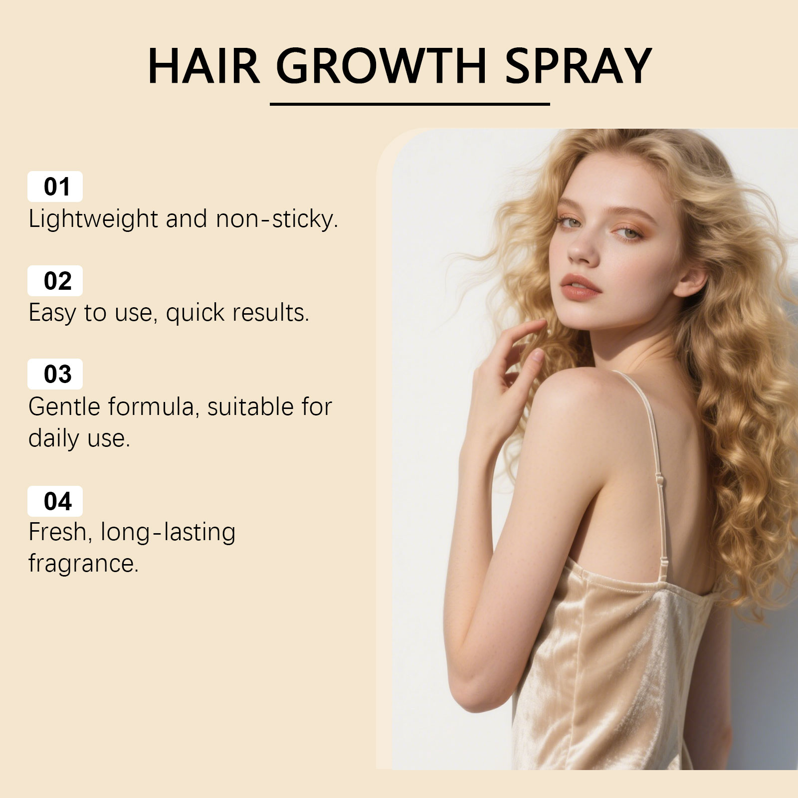 Hair Care Spray 100ml Nourish Scalp Strengthen Hair Roots Repair Damage Promote Growth Gentle Moisturizing Hair Care Essence ﻿