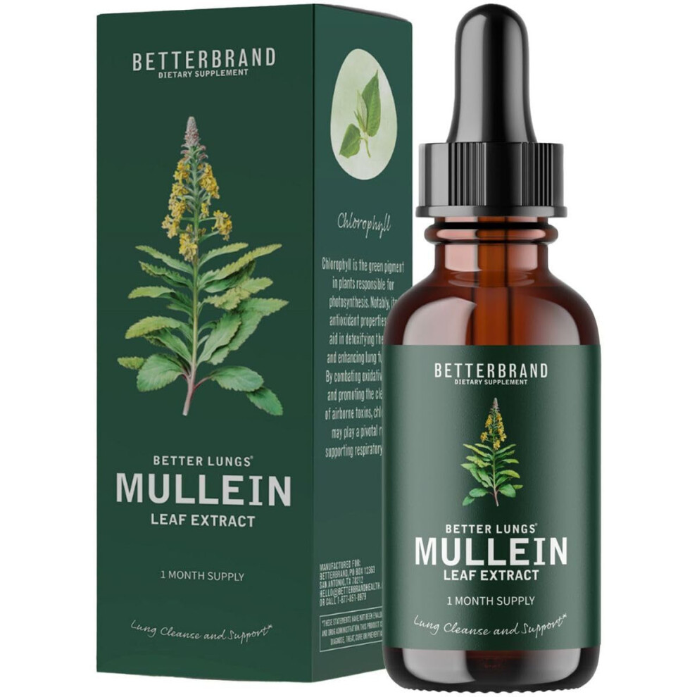 Leaf Extract for Lungs Mullein Drops for Lungs Natural Mullein Leaf Drops for Smokers Cleanse Respiratory Function for Lungs Detox Healthcare Supplement