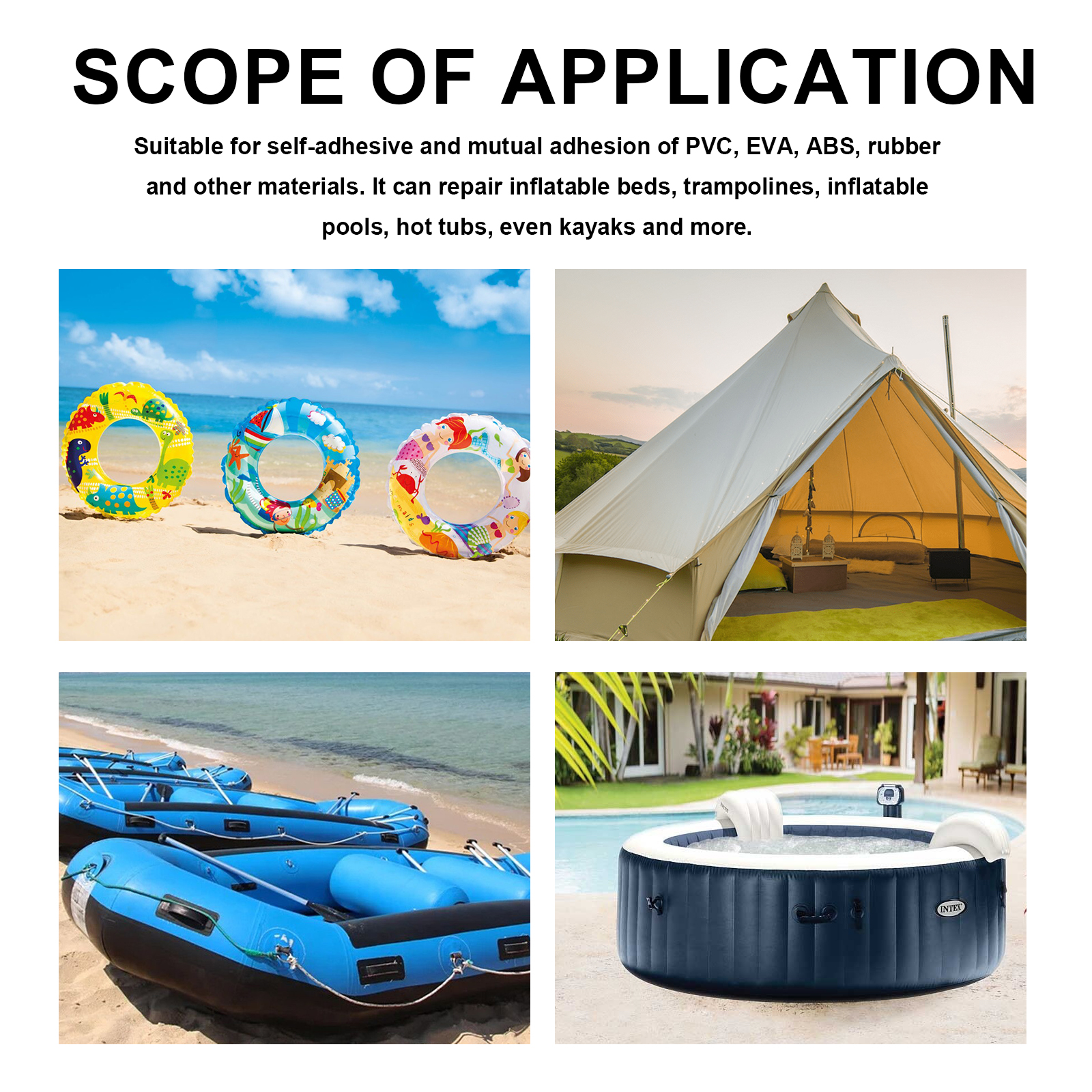 Pool Liner Patch Repair Kit Transparent Air Mattress Patch Kit Heavy Duty Inflatable Repair Kit for Air Mattress Bounce House ﻿