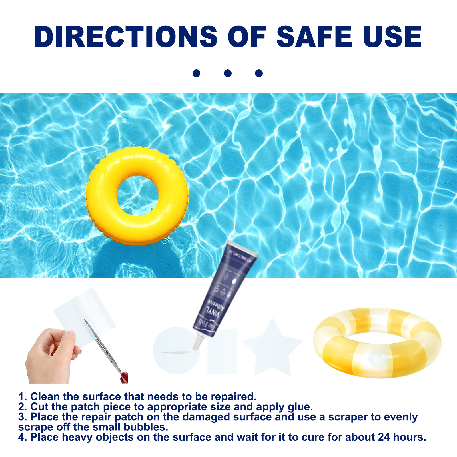 Pool Liner Patch Repair Kit Transparent Air Mattress Patch Kit Heavy Duty Inflatable Repair Kit for Air Mattress Bounce House ﻿