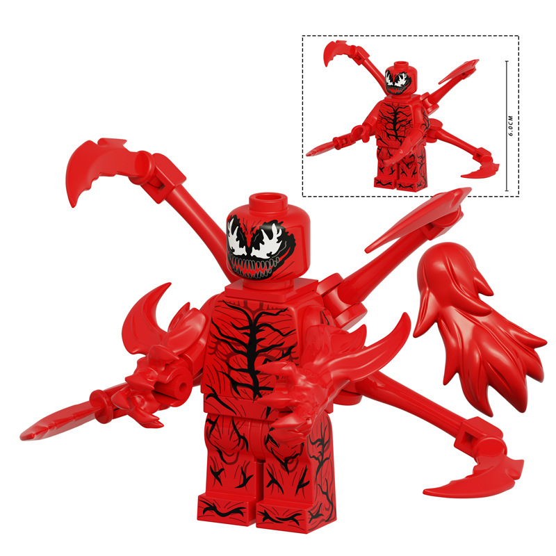(6 Pcs) Mini Figures Superhero Cartoon Character Set Building Blocks Toys Gift for Kids Party Bag Fillers Party Supplies Anime Collection