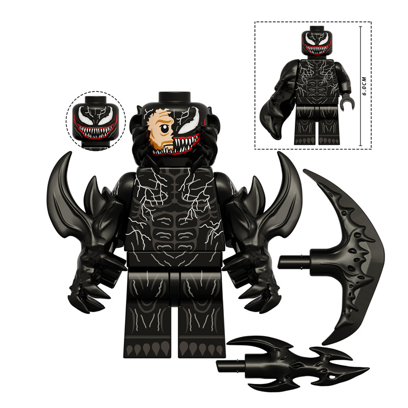 (6 Pcs) Mini Figures Superhero Cartoon Character Set Building Blocks Toys Gift for Kids Party Bag Fillers Party Supplies Anime Collection