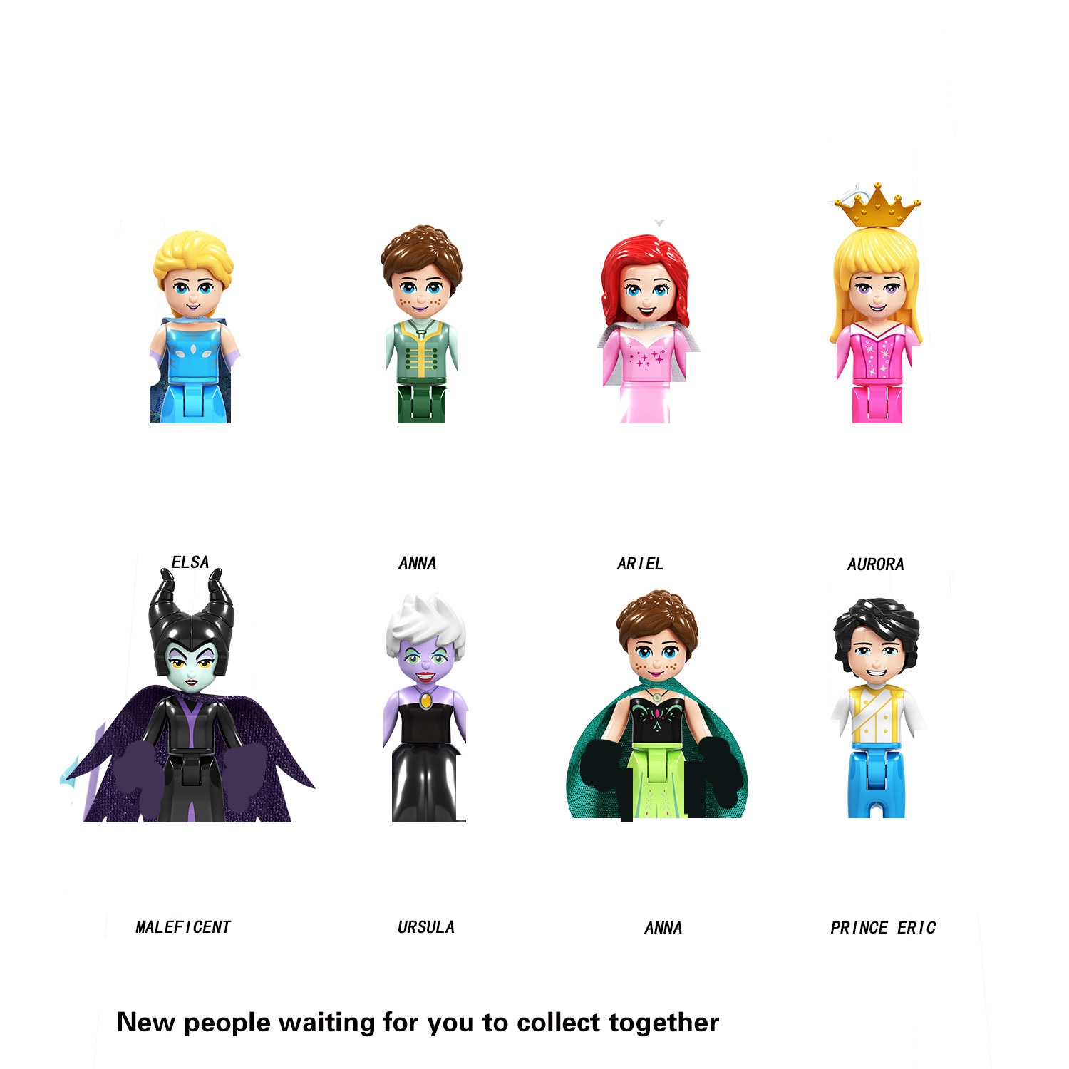 (Style B) Fairy Tale Princess Girl Belle Beast Anna Model Assemble Character Construction Toys For Children