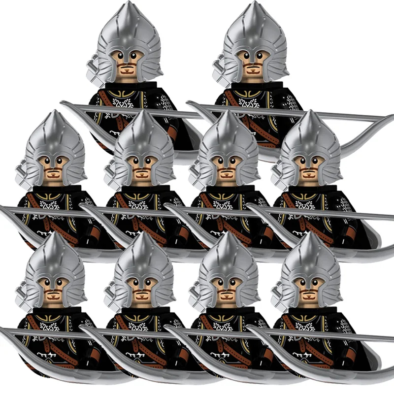 (Style G) Kids Toys Lord Rings Series Action Figures Gondor Soldiers Medieval Military Figures Model Building Blocks Boys Birthday Gifts