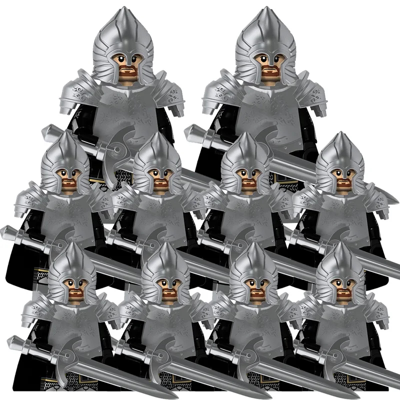 (Style G) Kids Toys Lord Rings Series Action Figures Gondor Soldiers Medieval Military Figures Model Building Blocks Boys Birthday Gifts