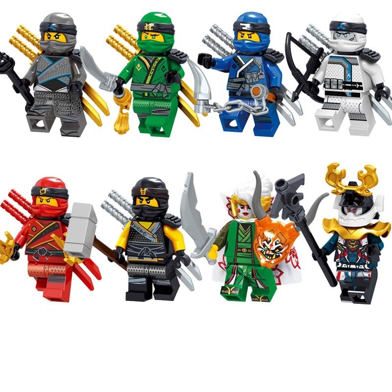 Kids Toys Ninja Mini Figures Warriors Building Blocks with Weapon Birthday Gifts
