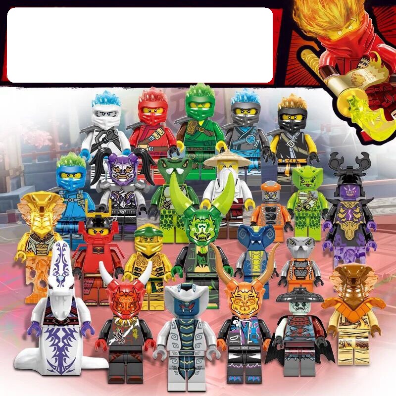 (8 PCS) Kids Toys Ninja Mini Figures Warriors Building Blocks with Weapon Birthday Gifts