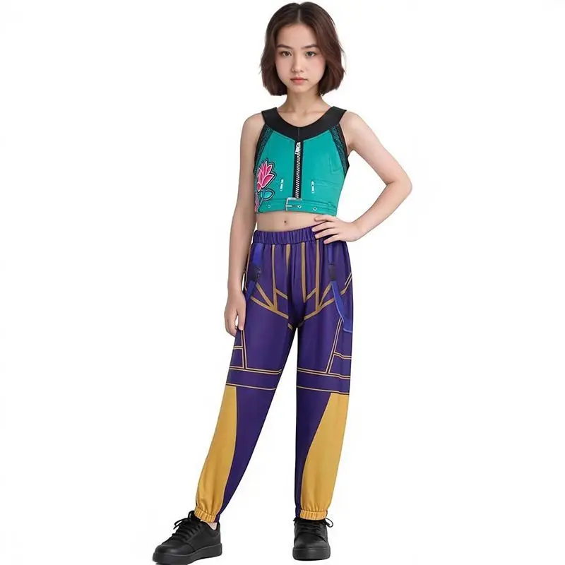  Children’s Day Cosplay Suit T Shirt and Pants for Girls Stage Performance Roleplay Inspired by Rumi Zoey Mira