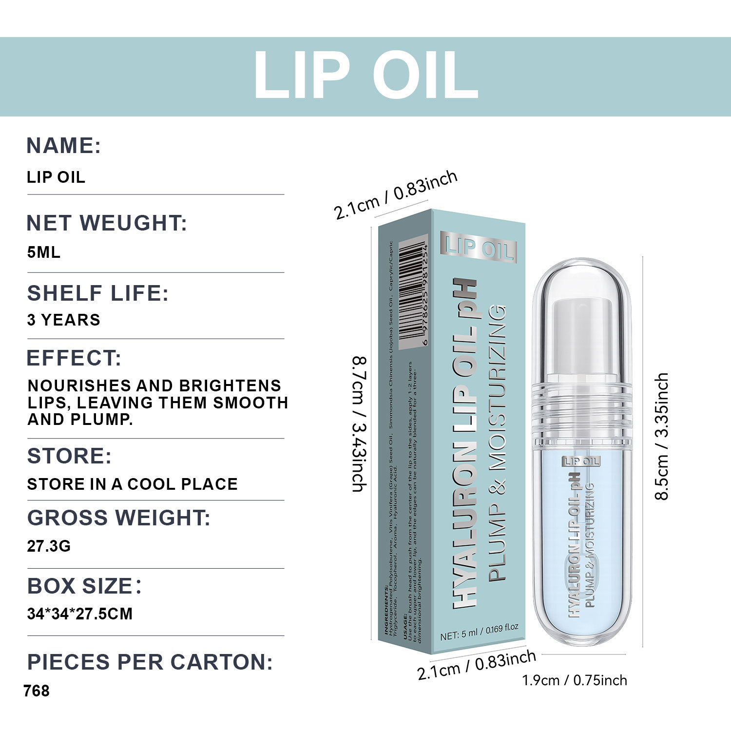 Lip Gloss Oil Moisturizing Nourishing For Dry Cracked Lips Daily Shine And Protection Care 5ml