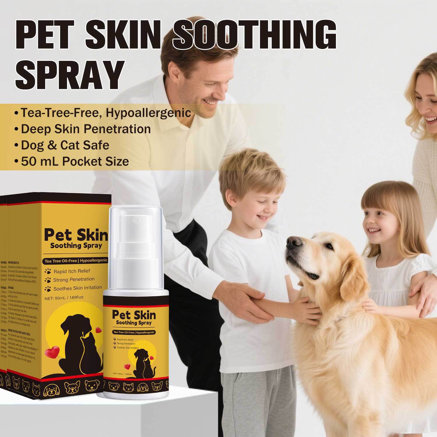 Pet Skin Soothing Spray Silver Ions Lavender Coconut Oil For Calming Hydrating And Allergy Relief 50ml