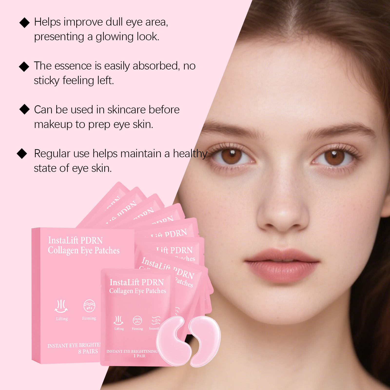 Collagen Eye Mask Mild Moisturizing Soft Massage Hydrating Skin Care For Periorbital Skin