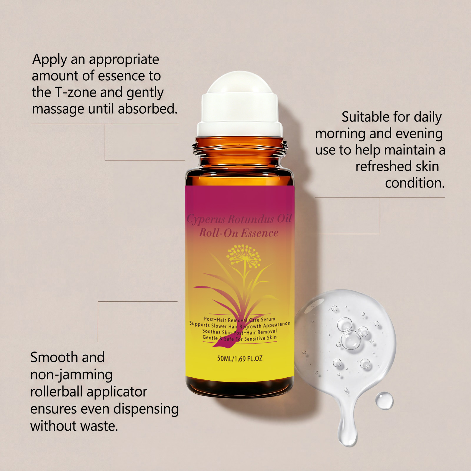 Body Care Roller Essence Liquid Mild Nourishing Hydrating Moisturizing Daily Protect Whole Skin