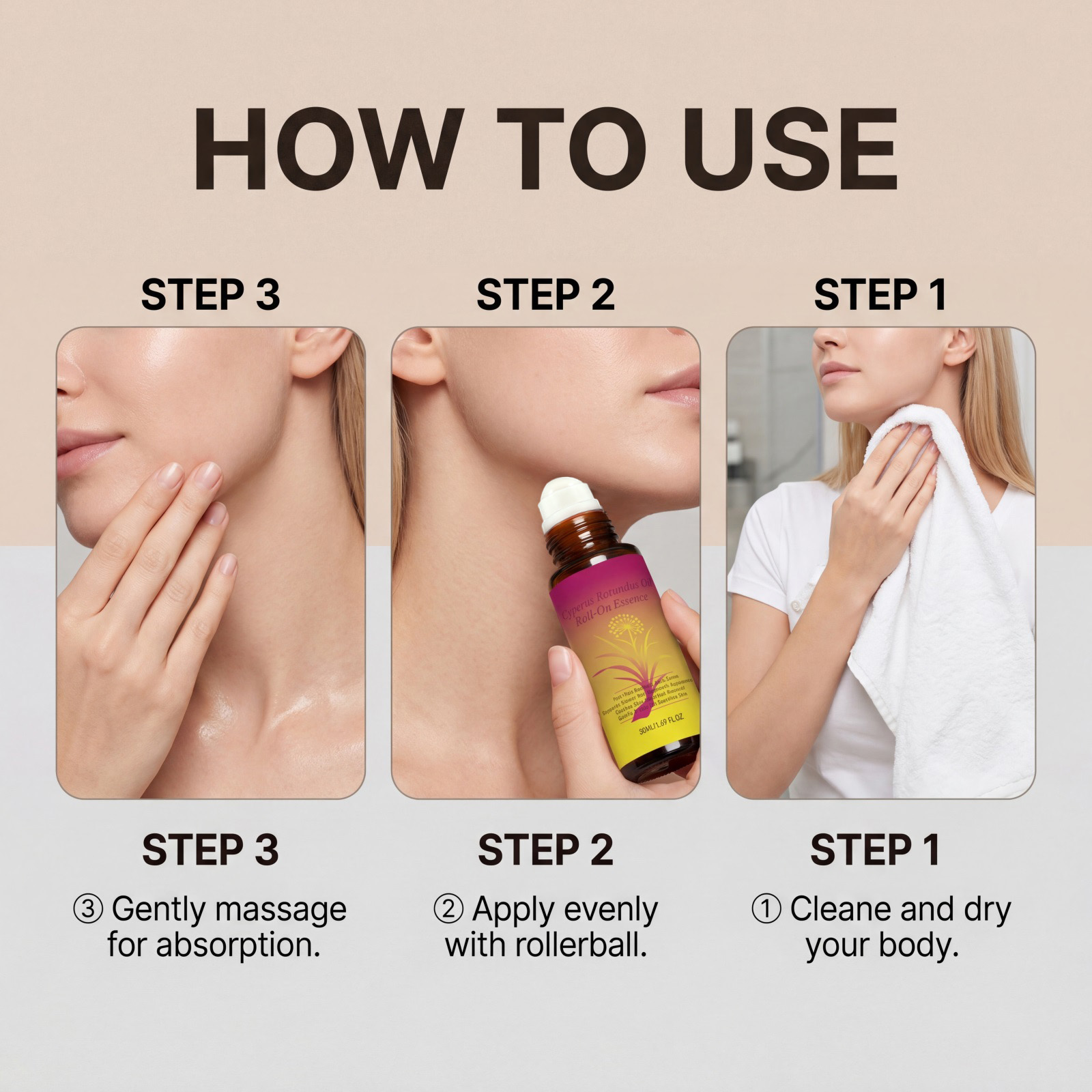 Body Care Roller Essence Liquid Mild Nourishing Hydrating Moisturizing Daily Protect Whole Skin