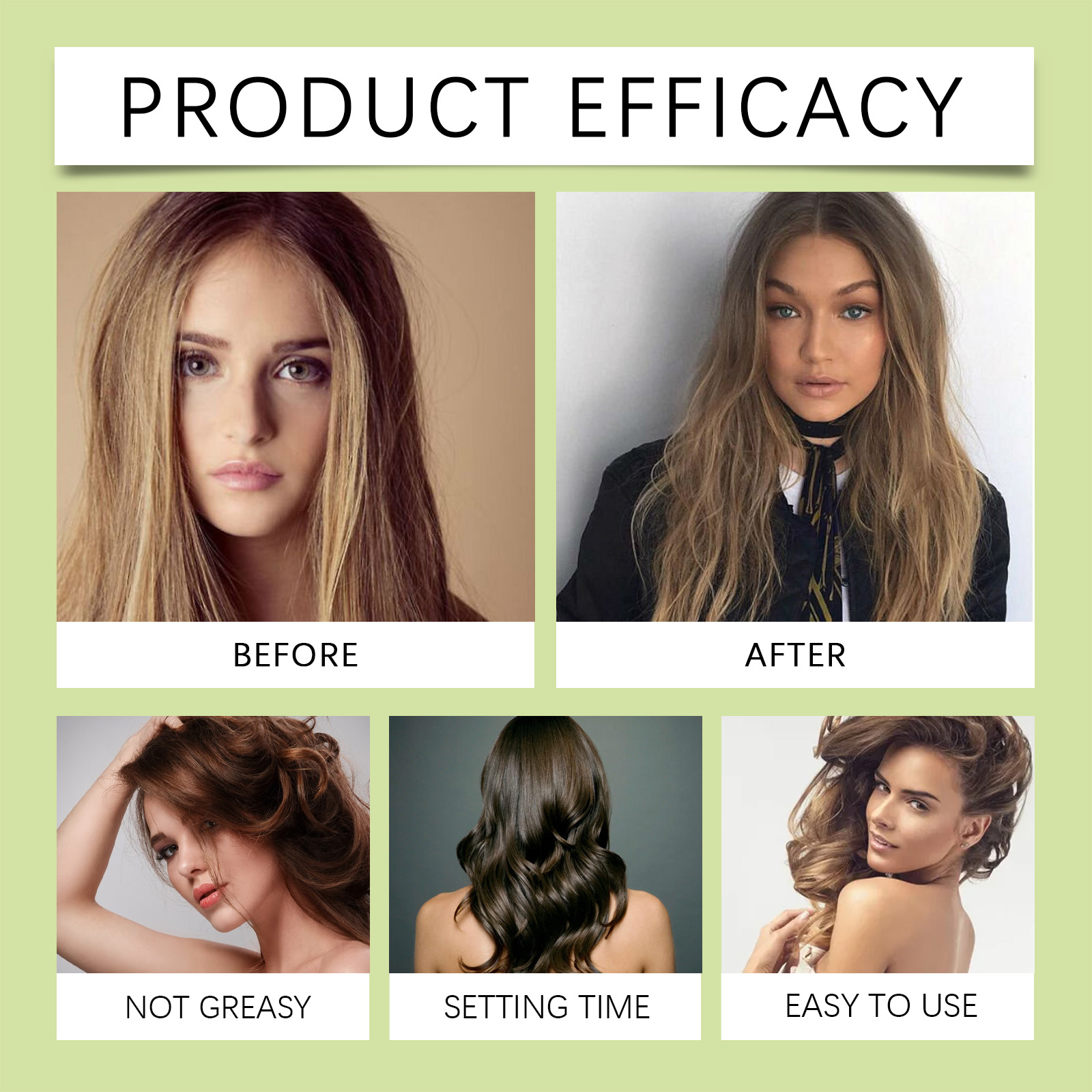 Hair Care Spray Natural Fluffy Soft Silky Glossy Nourish Hydrate Frizzy Hair