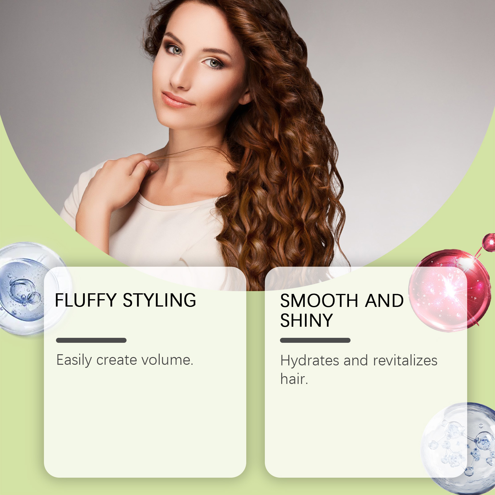 Hair Care Spray Natural Fluffy Soft Silky Glossy Nourish Hydrate Frizzy Hair