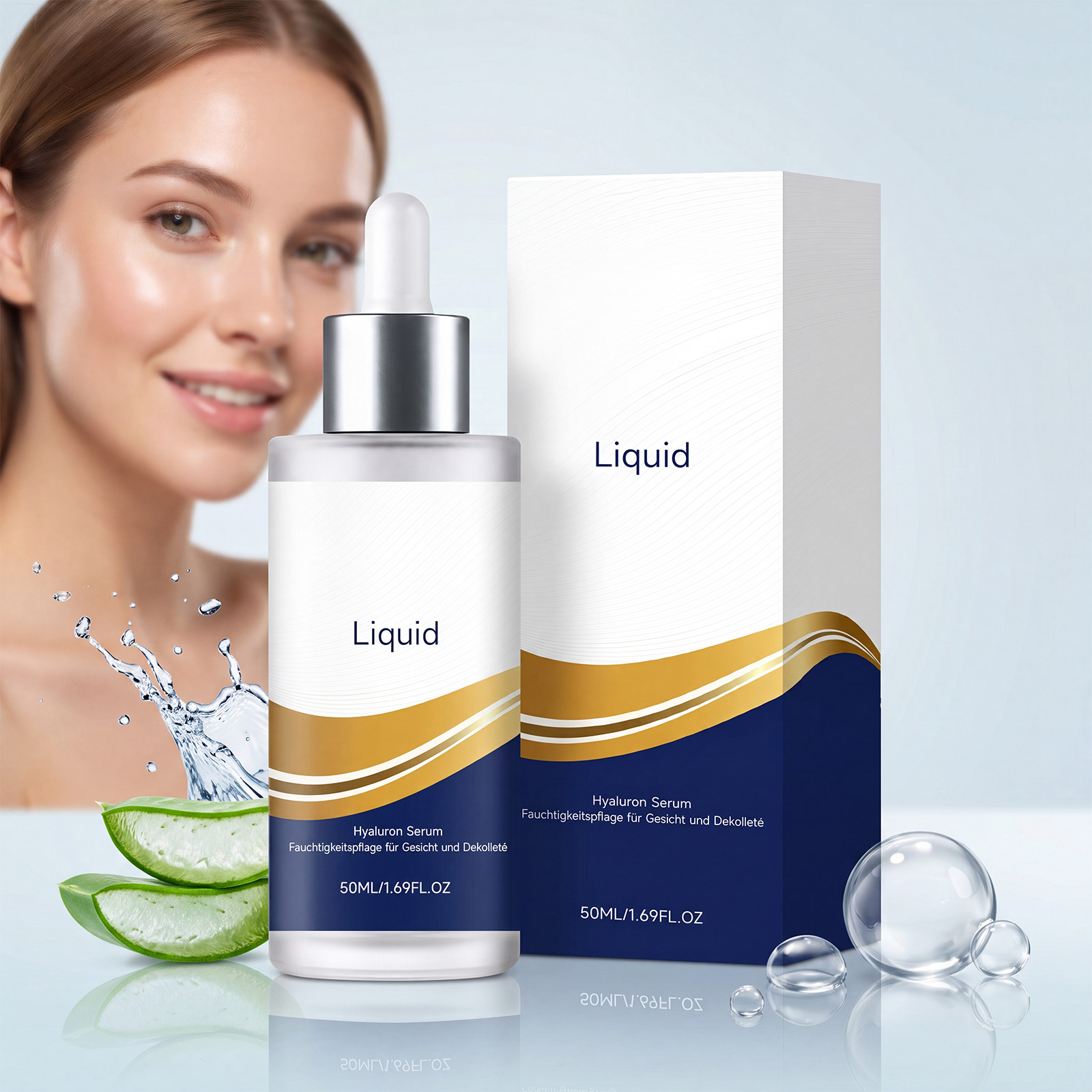 Hyaluronic Acid Moisturizing Essence Liquid Soft Hydrating Refreshing Non Sticky Facial Skin Daily Skin Care Serum