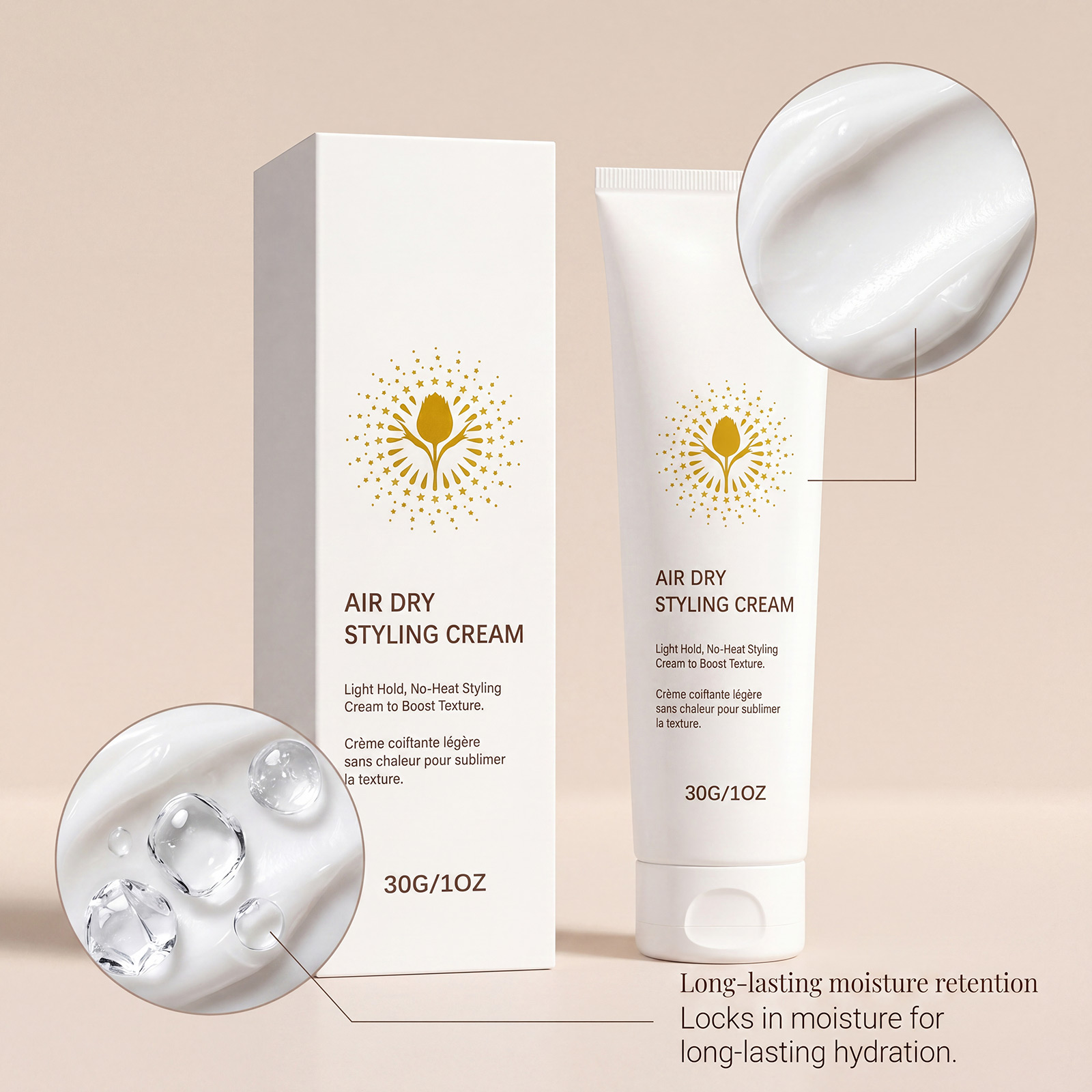 Leave In Styling Cream Light Non Greasy Hydrating Soft Mild Refreshing Hair Care Natural Shape
