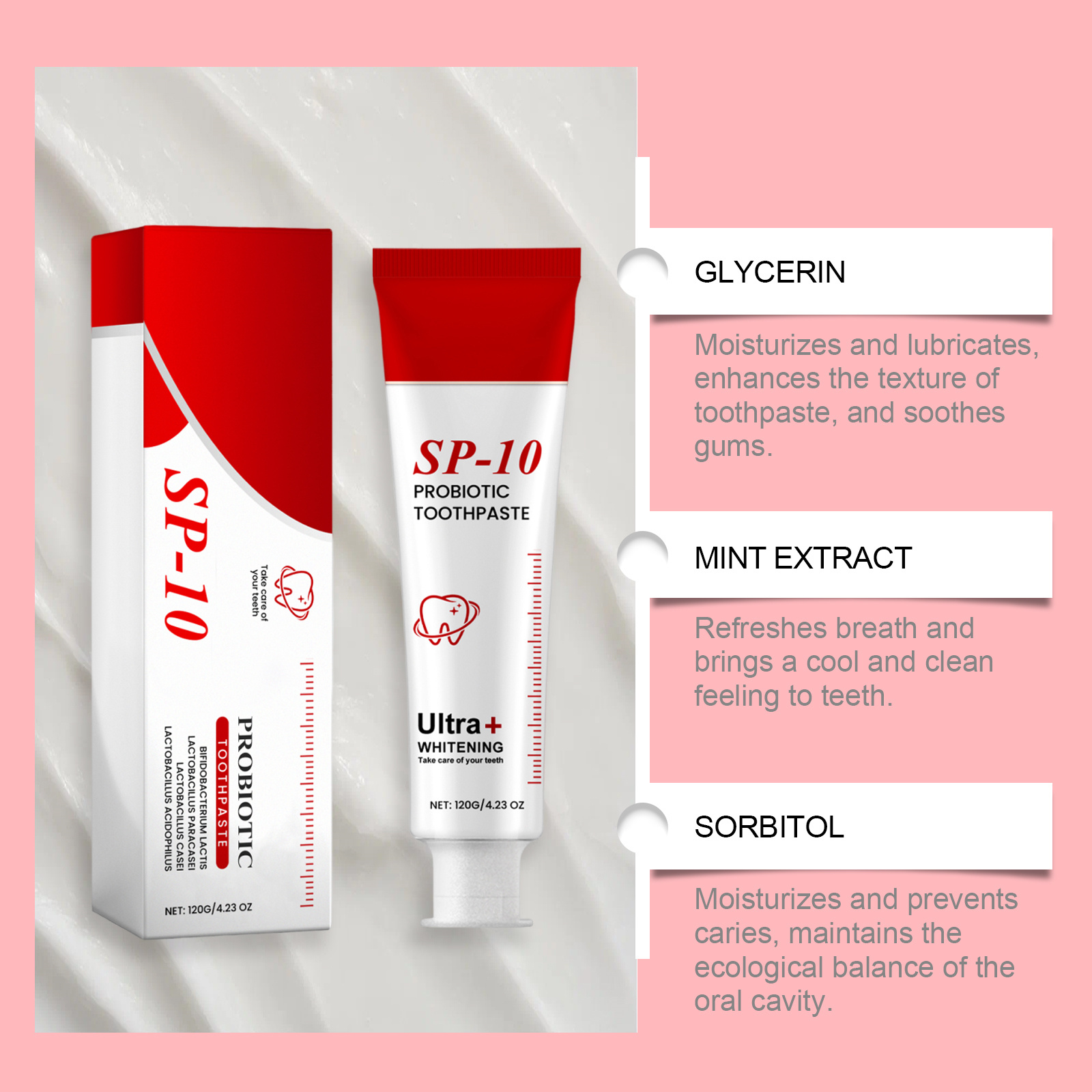 Probiotic Toothpaste Mild Cleansing Daily Care Refreshing Clean Oral Fresh Teeth Protection Gentle Sanitizing Natural Mouth Maintenance Bright Enamel Upkeep