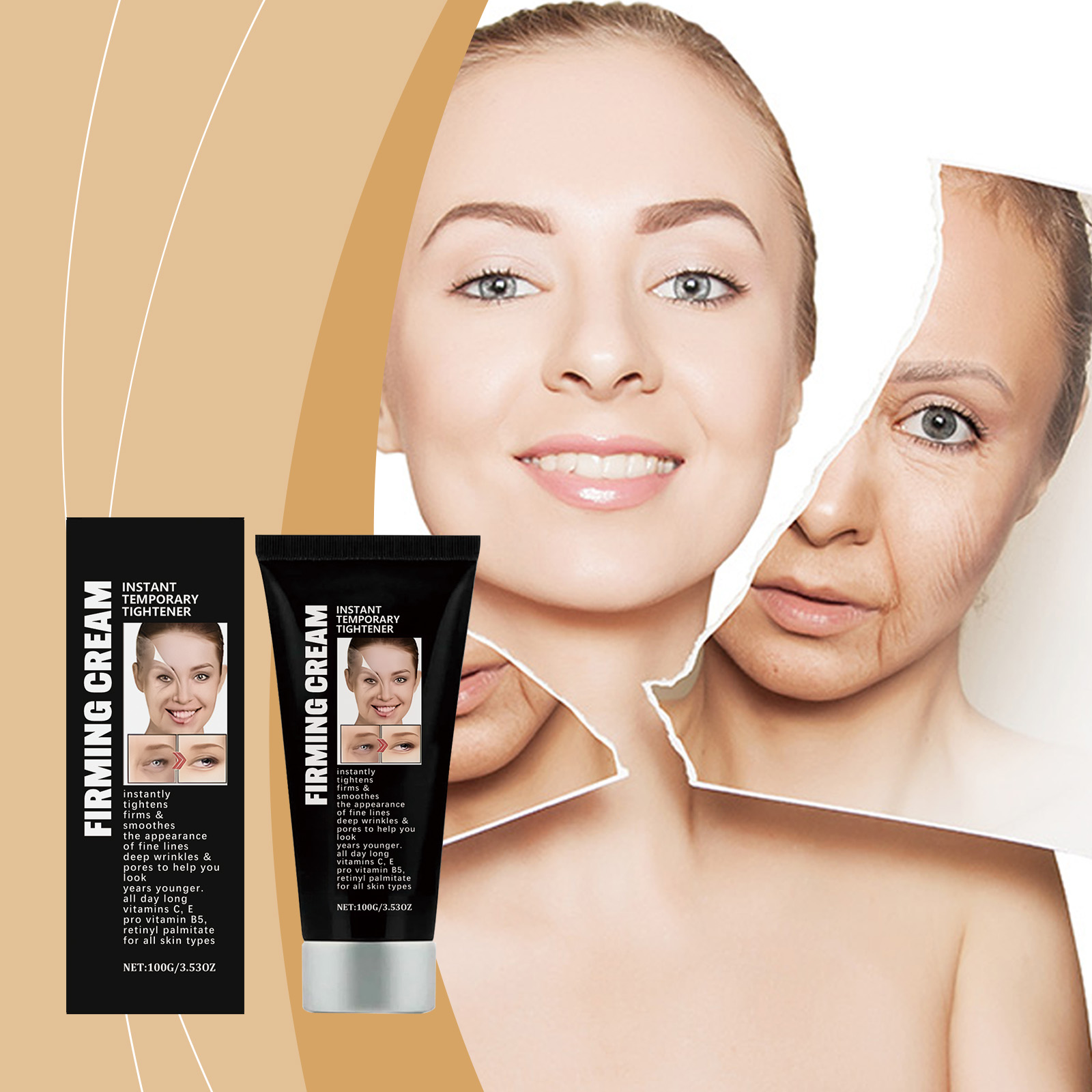 Facial Firming Cream Mild Erases Fine Lines Nourishes Hydrates Fixes Dry Skin Tightens Eye Facial Areas