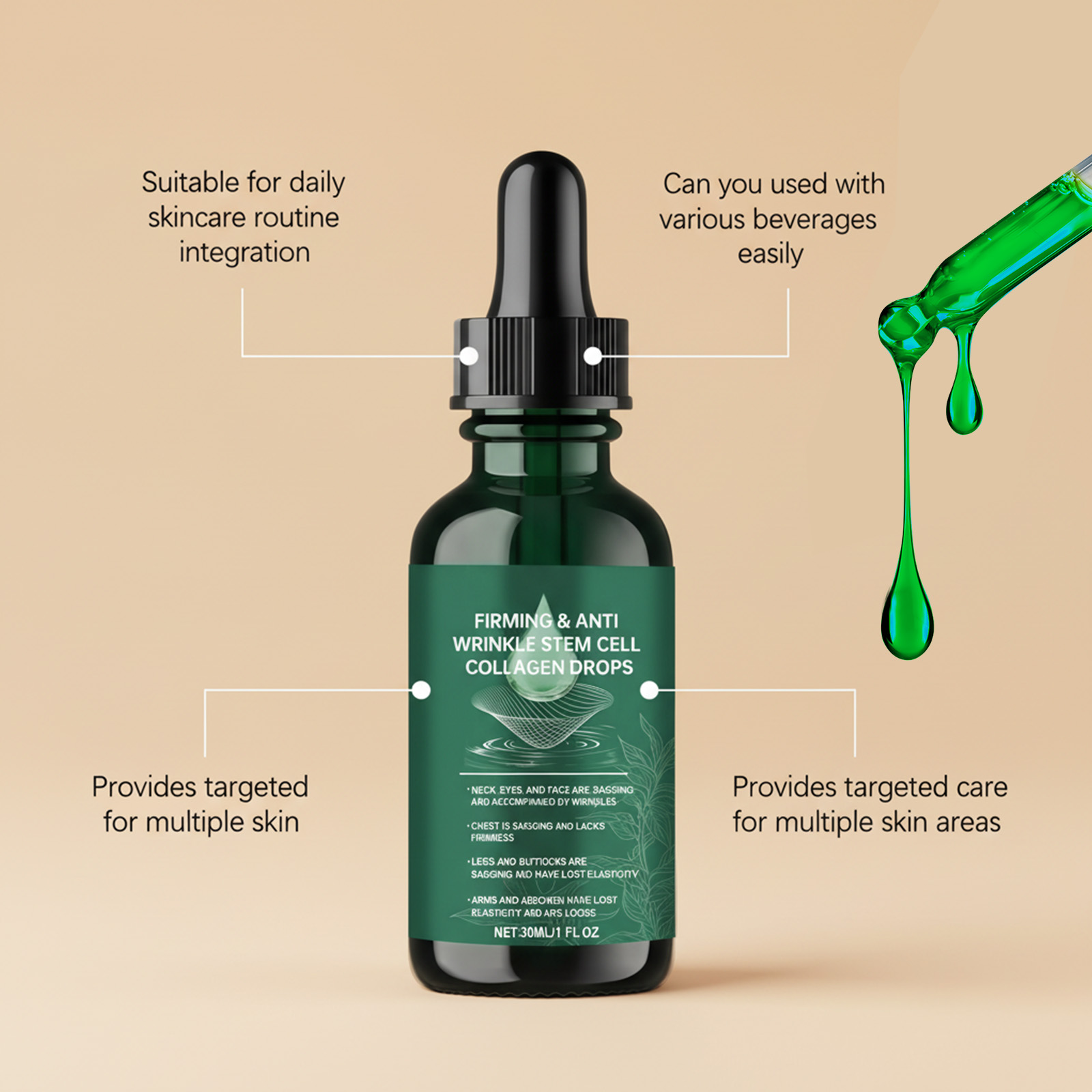 Collagen Essence Drops Mild Ingredients Daily Nutritional Supplement Care Maintain Relieve Body Discomfort