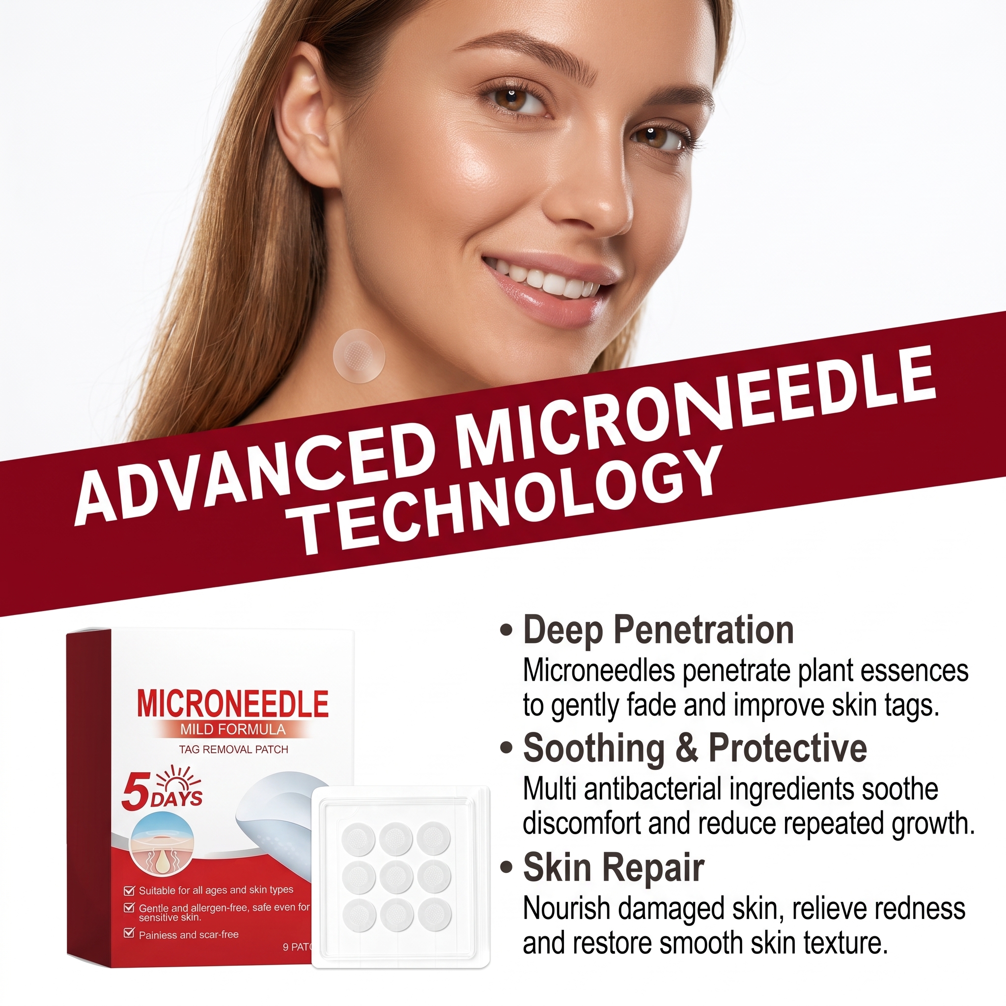 Skin Care Patch Gentle Clean Body Local Flaw Smooth Tender Skin Moisturizing Skin Friendly Patch